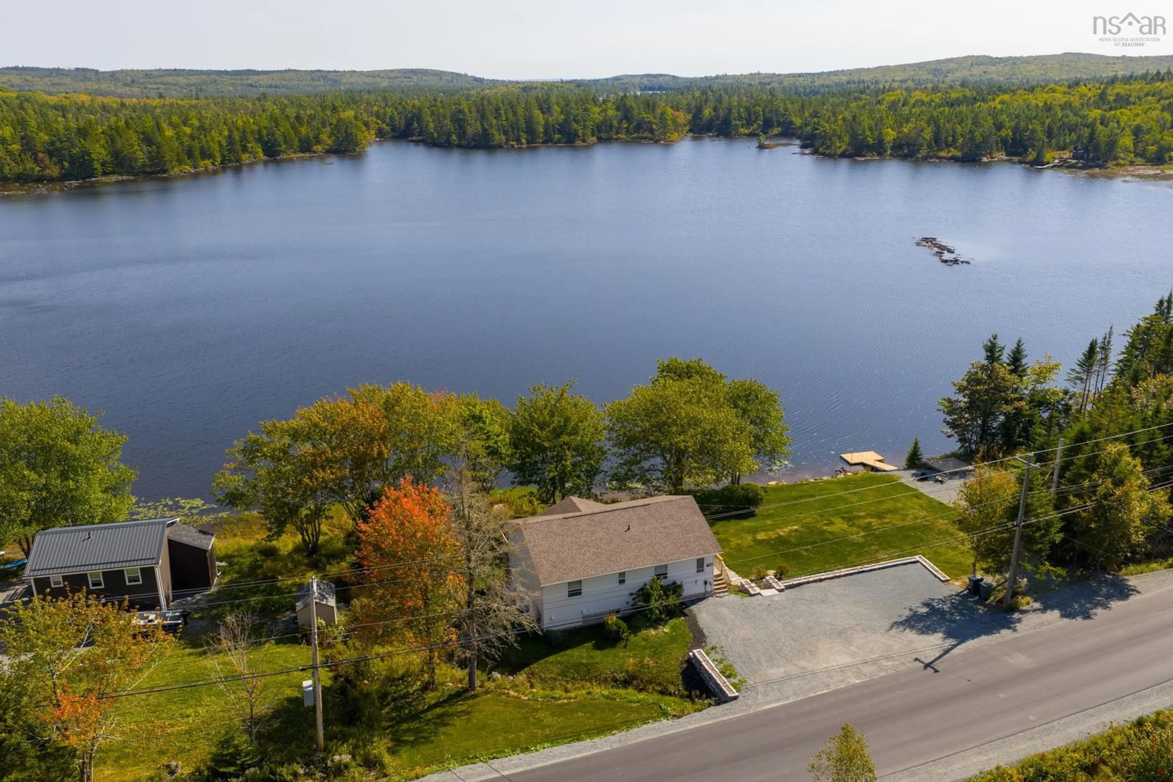 A pic from outside/outdoor area/front of a property/back of a property/a pic from drone, water/lake/river/ocean view for 557 East Uniacke Rd, East Uniacke Nova Scotia B0N 1Z0
