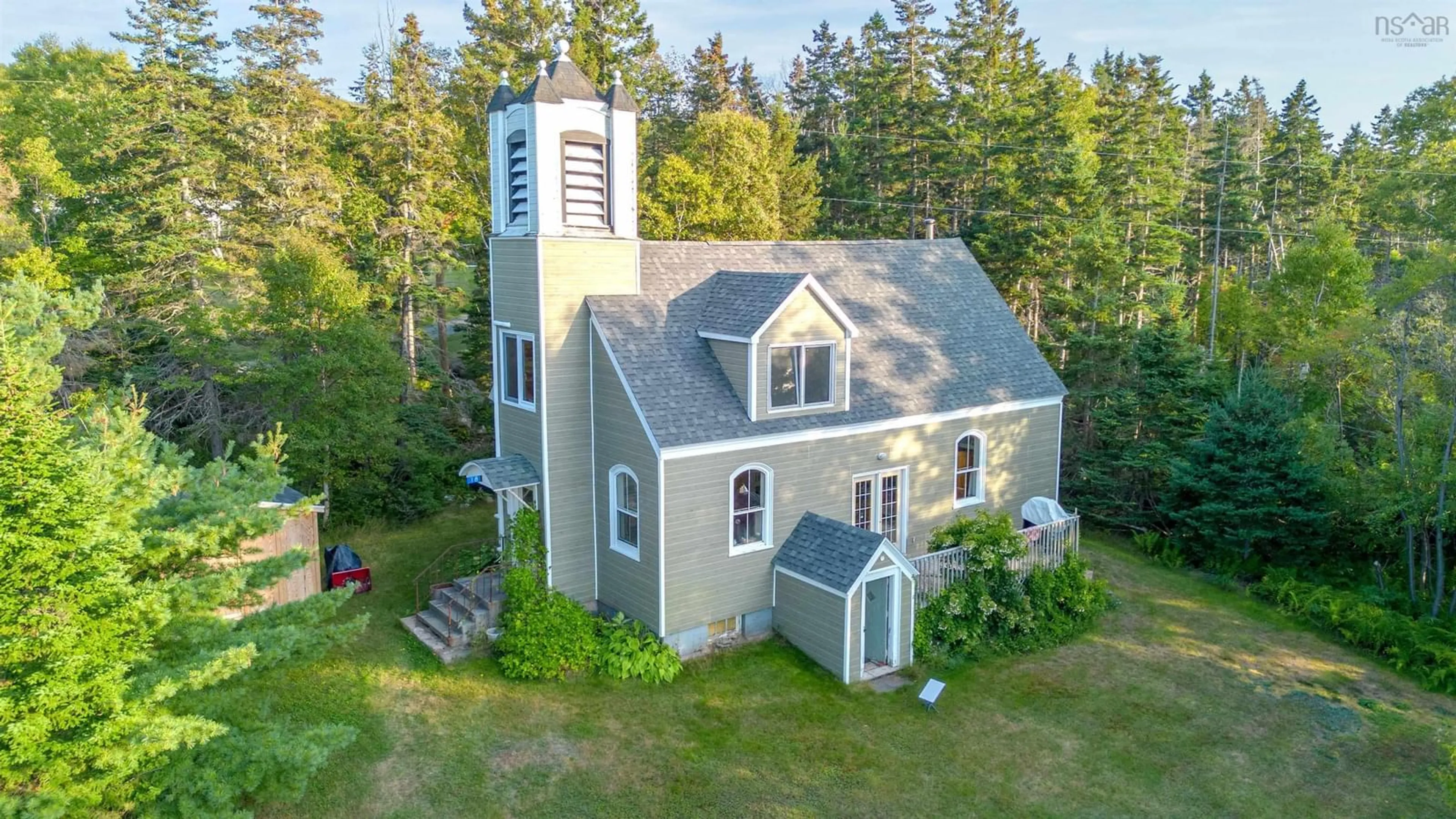 A pic from outside/outdoor area/front of a property/back of a property/a pic from drone, building for 18 Kellys Lane, Englishtown Nova Scotia B0C 1H0