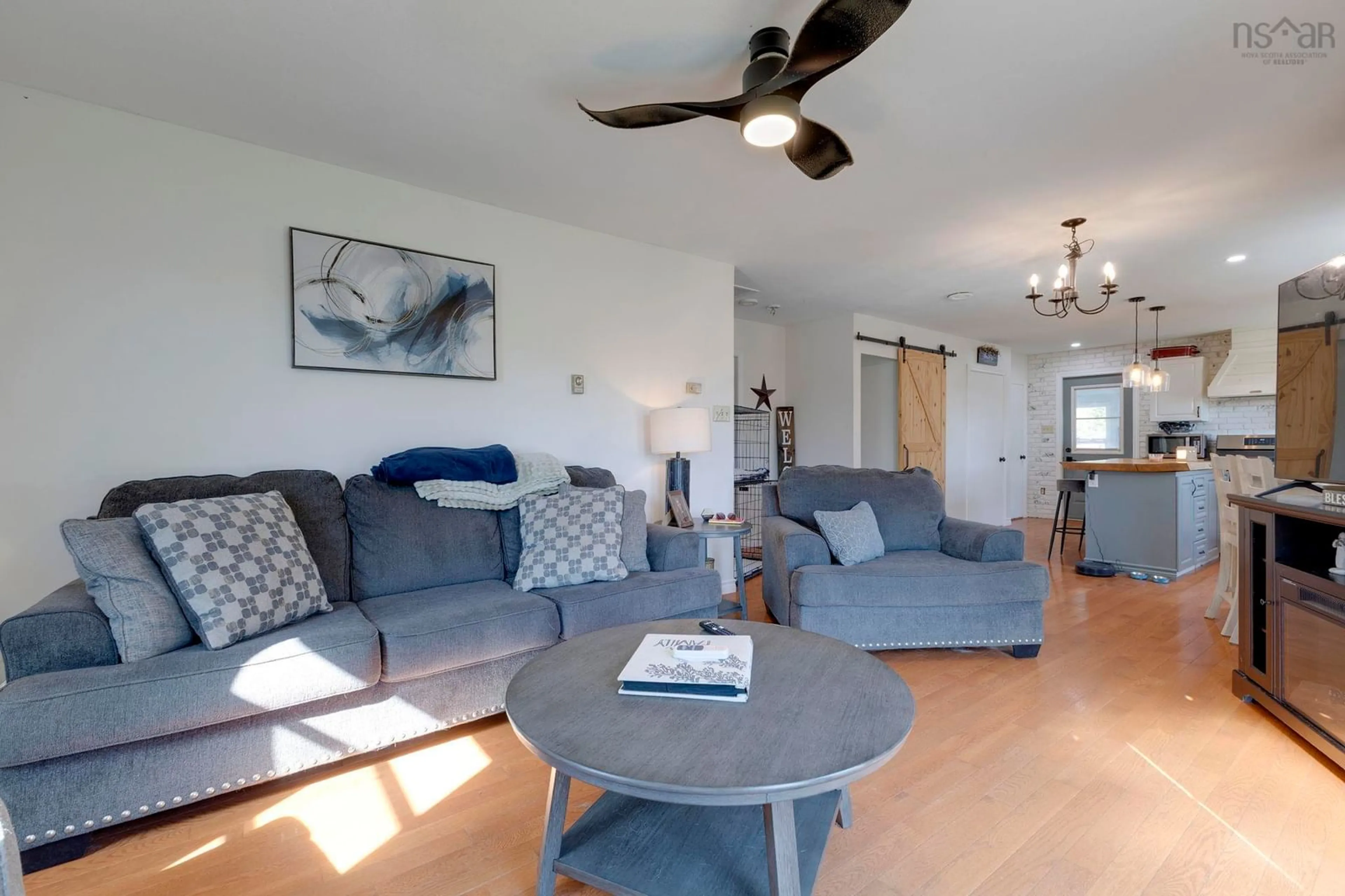 Living room with furniture, unknown for 6450 Highway 6, Three Brooks Nova Scotia B0K 1H0