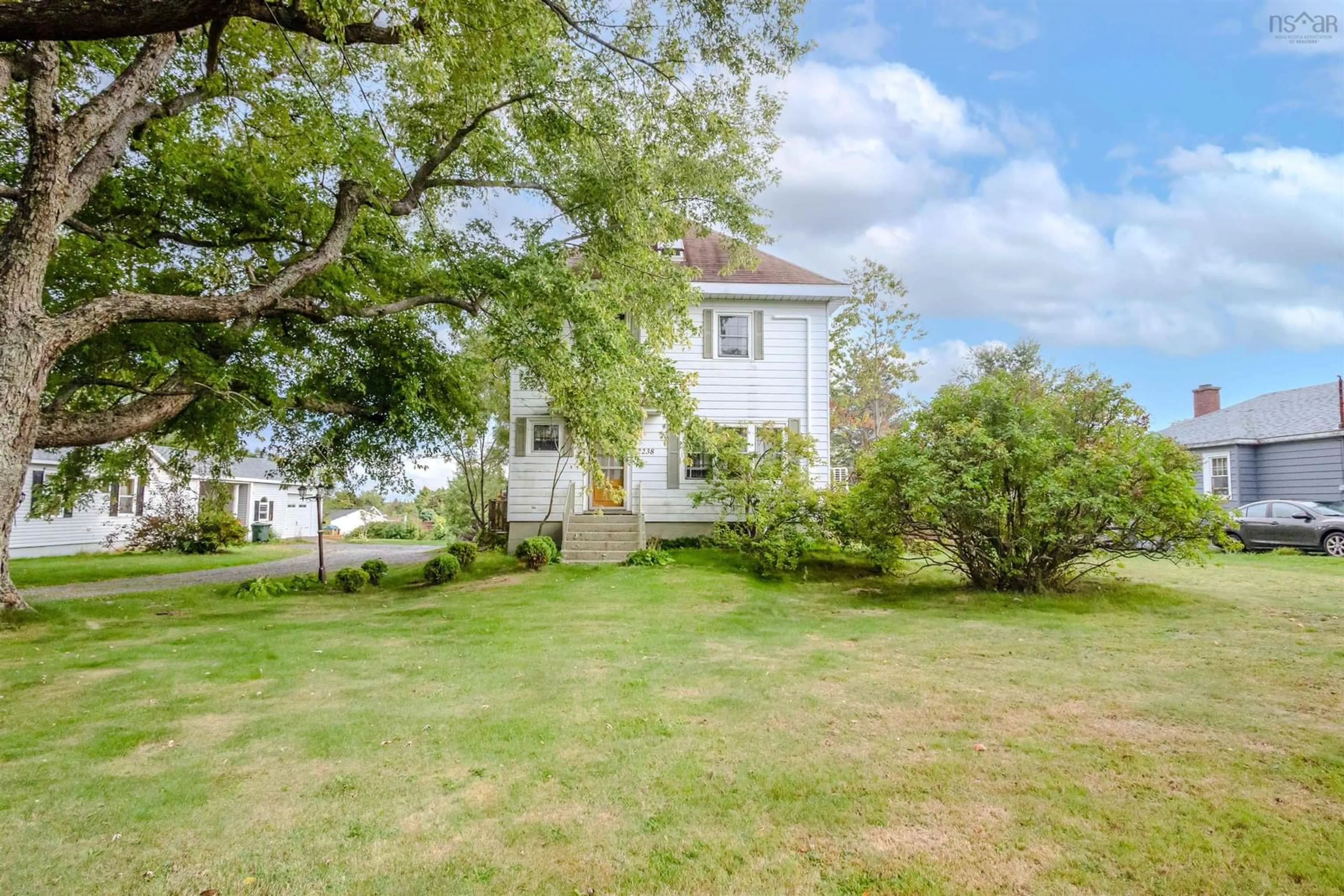 A pic from outside/outdoor area/front of a property/back of a property/a pic from drone, water/lake/river/ocean view for 2238 Sydney Rd, Reserve Mines Nova Scotia B1E 1K1