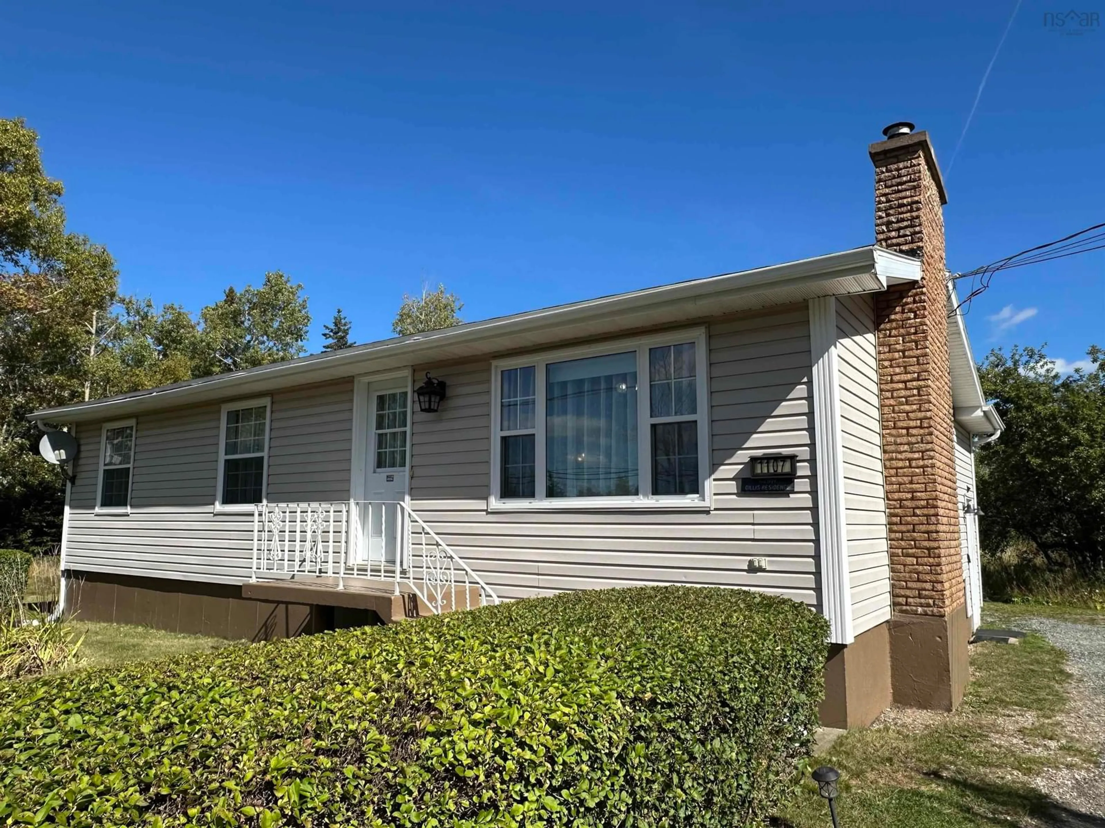 Home with vinyl exterior material, street for 1107 Gabarus Hwy, Prime Brook Nova Scotia B1L 1E5
