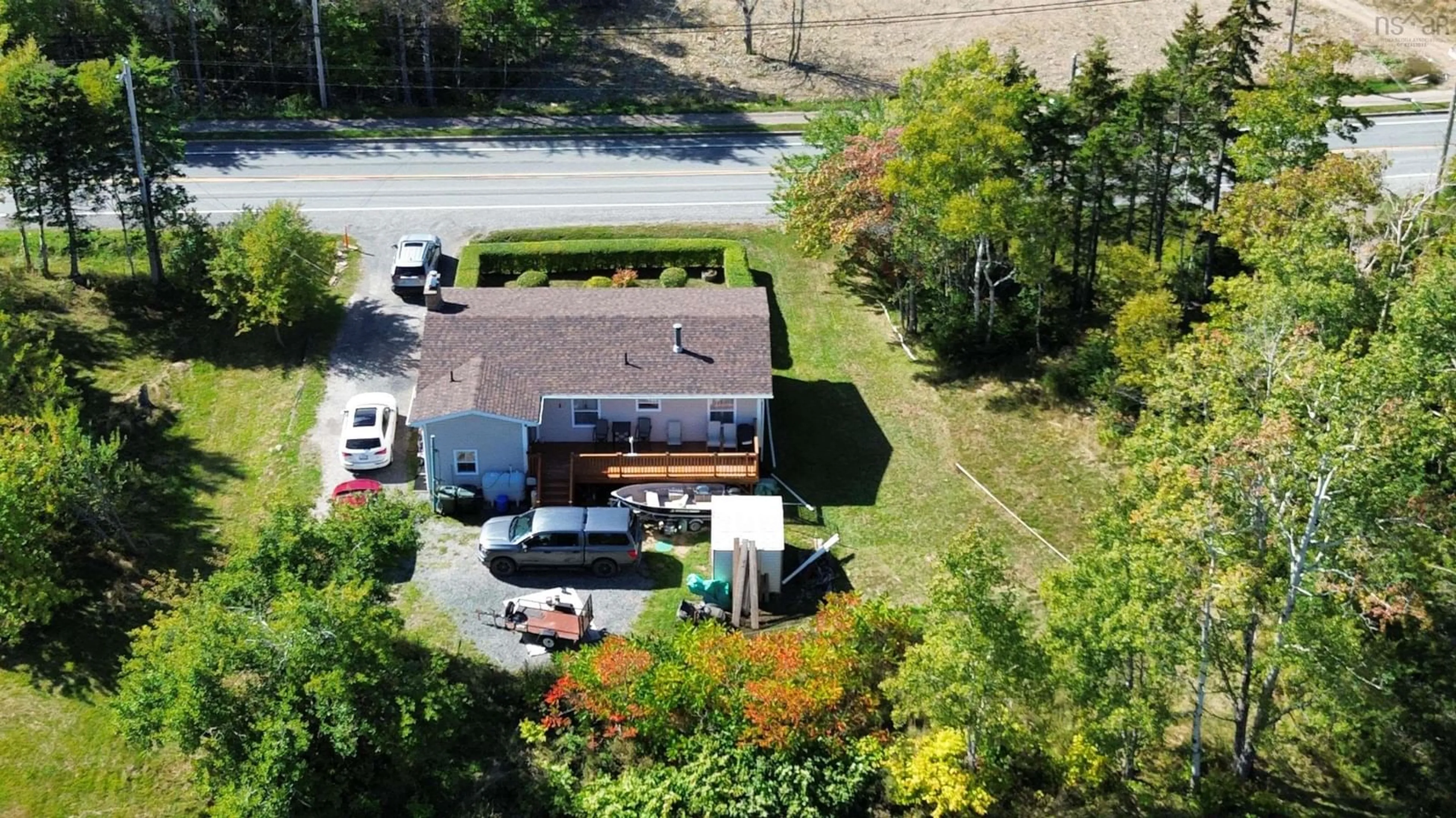 A pic from outside/outdoor area/front of a property/back of a property/a pic from drone, street for 1107 Gabarus Hwy, Prime Brook Nova Scotia B1L 1E5