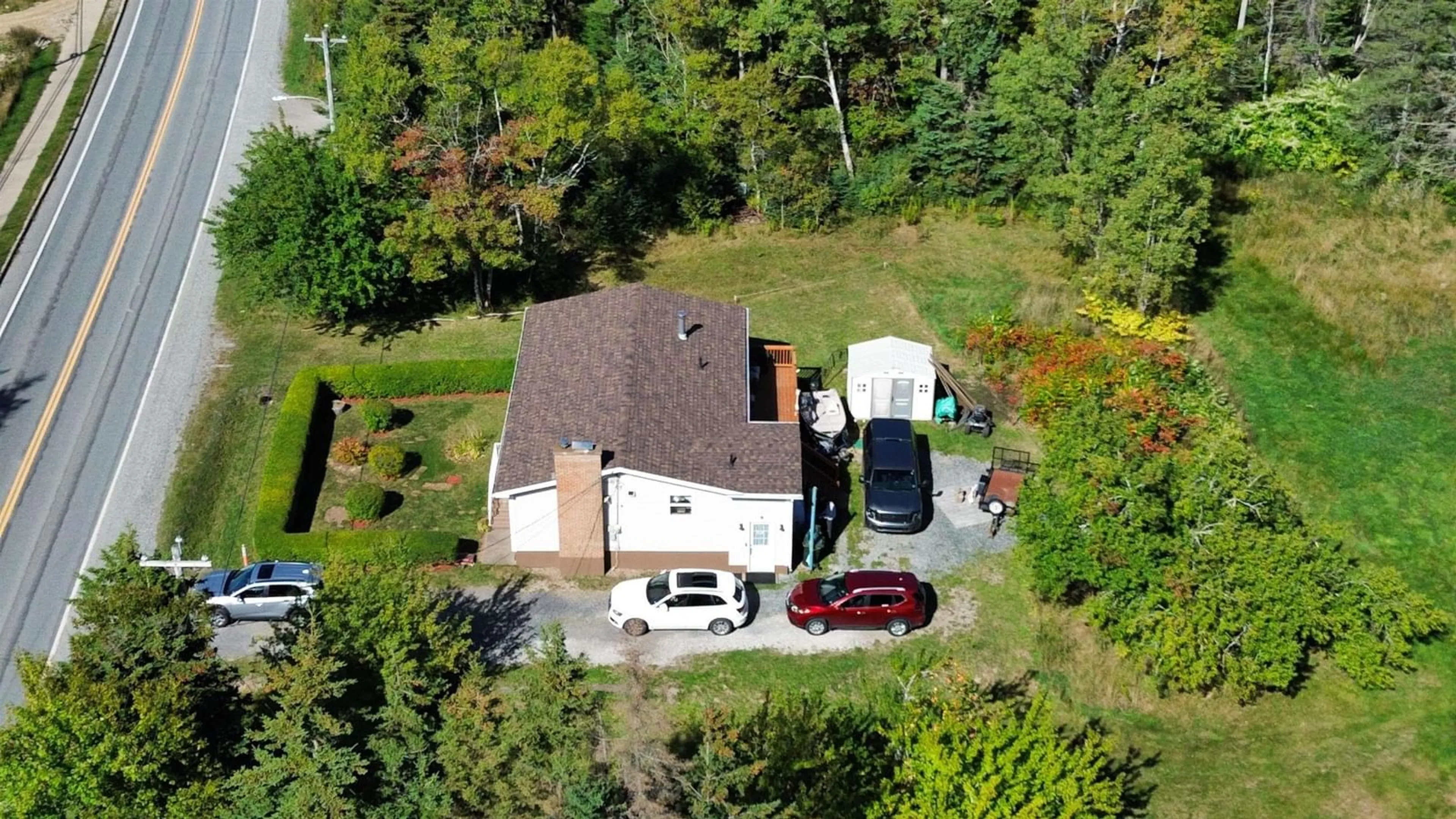 A pic from outside/outdoor area/front of a property/back of a property/a pic from drone, street for 1107 Gabarus Hwy, Prime Brook Nova Scotia B1L 1E5