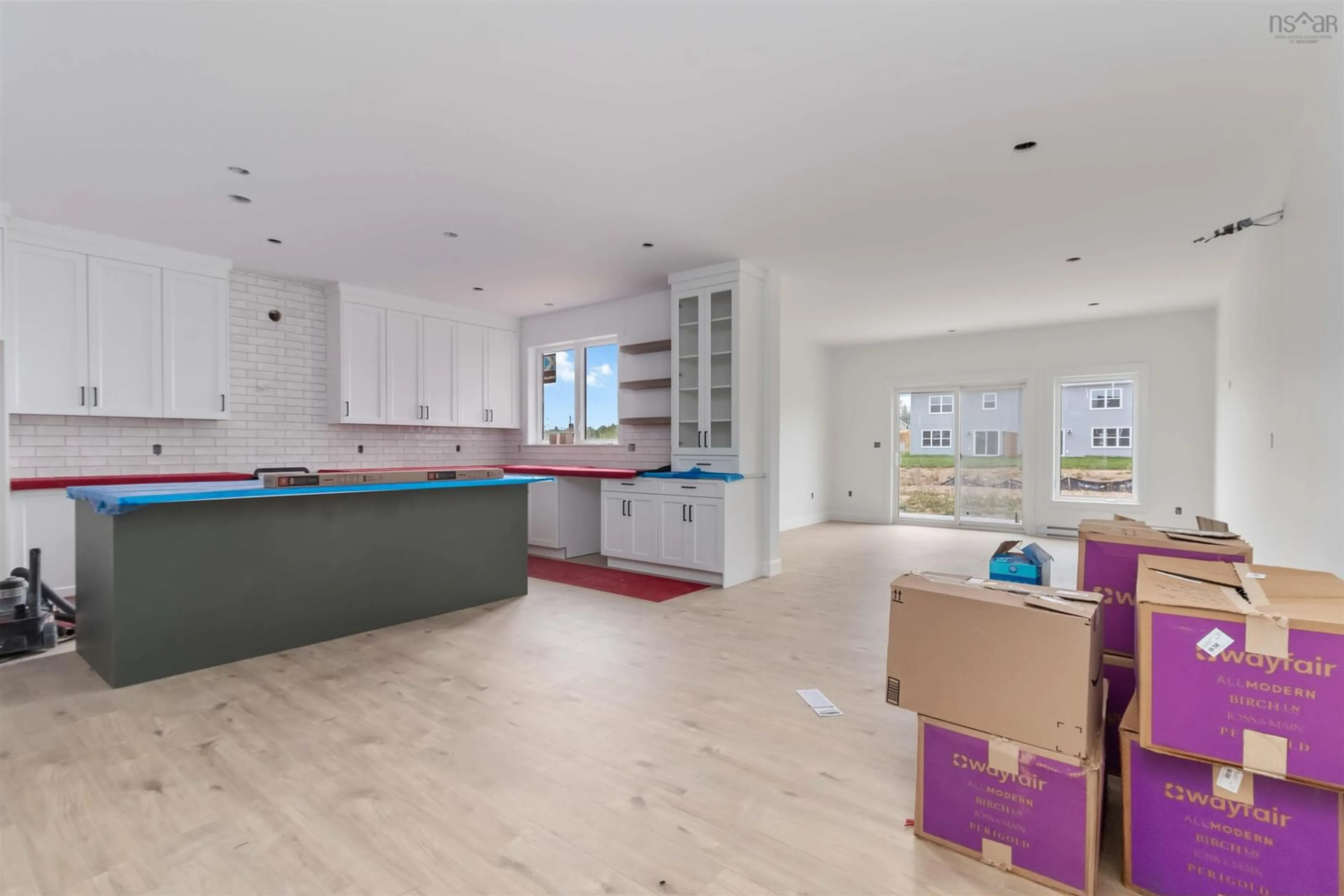 Open concept kitchen, wood/laminate floor for 46 Brianna, Lantz Nova Scotia B2S 0K4