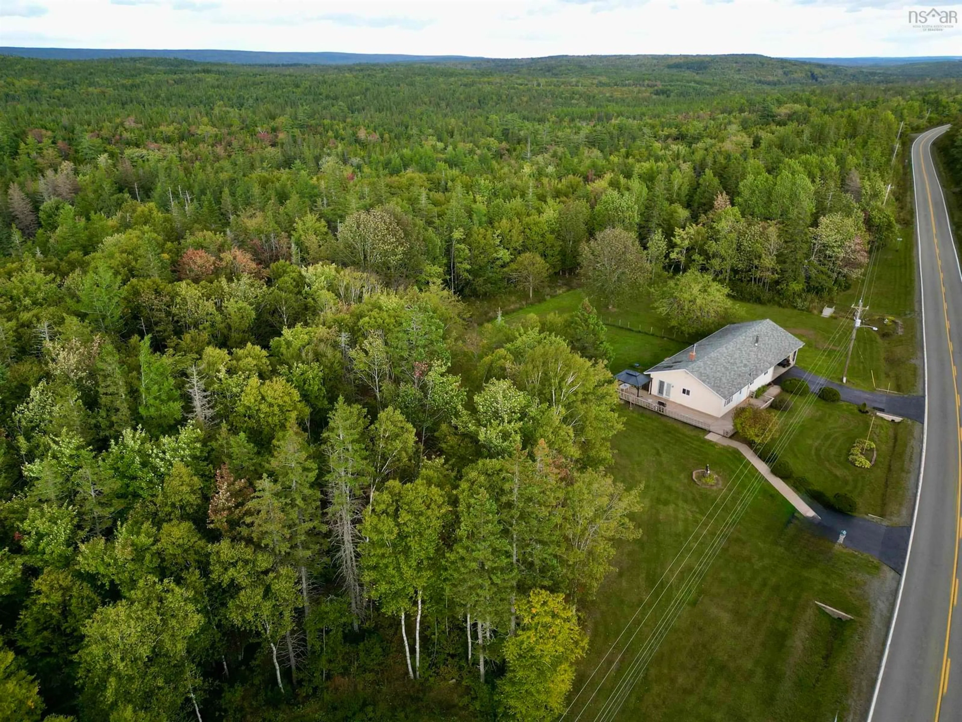 A pic from outside/outdoor area/front of a property/back of a property/a pic from drone, forest/trees view for 5585 Highway 4, Kempt Road Nova Scotia B0E 1J0