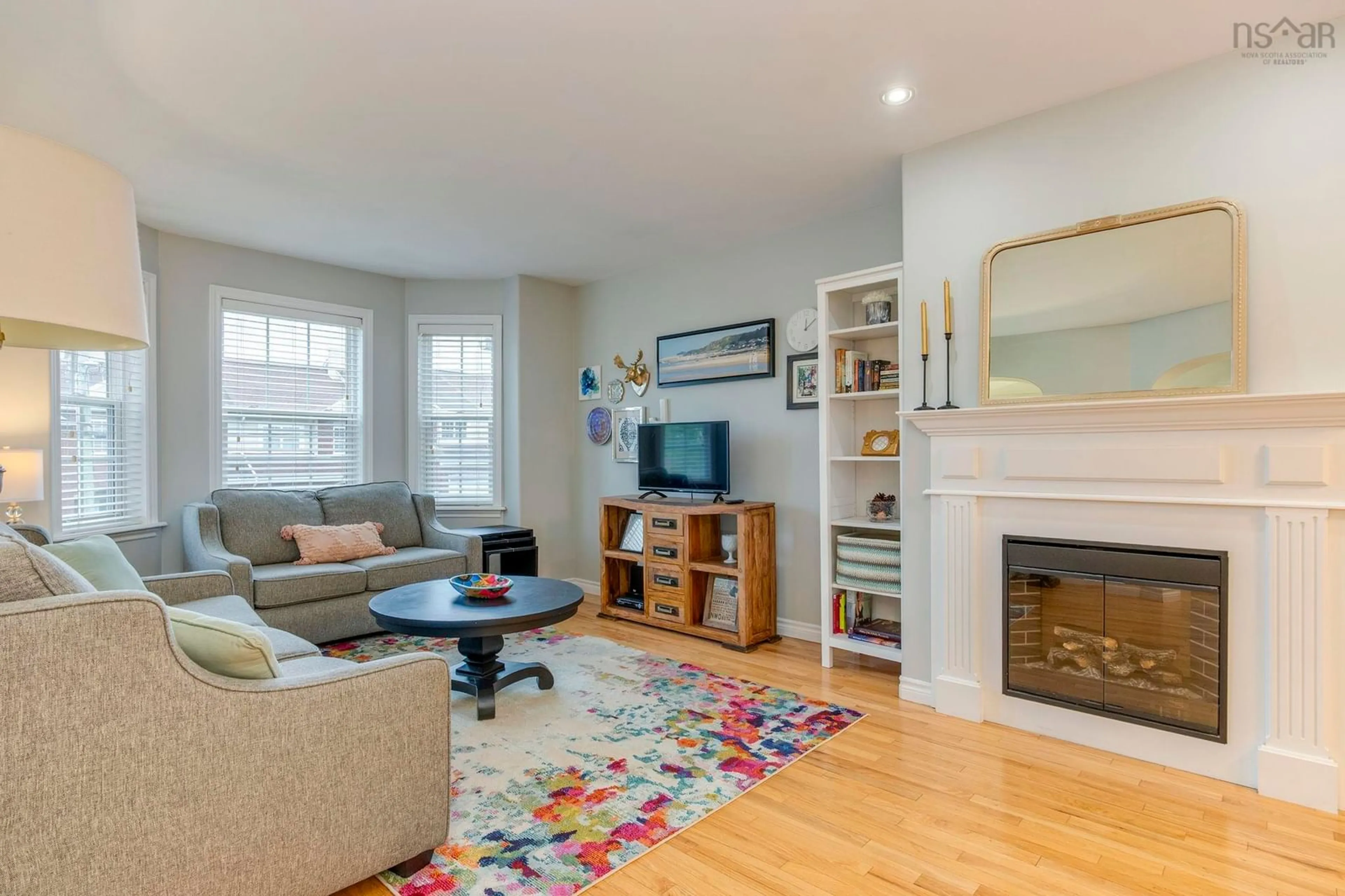 Living room with furniture, wood/laminate floor for 28 Surrey Way, Dartmouth Nova Scotia B2W 6R7