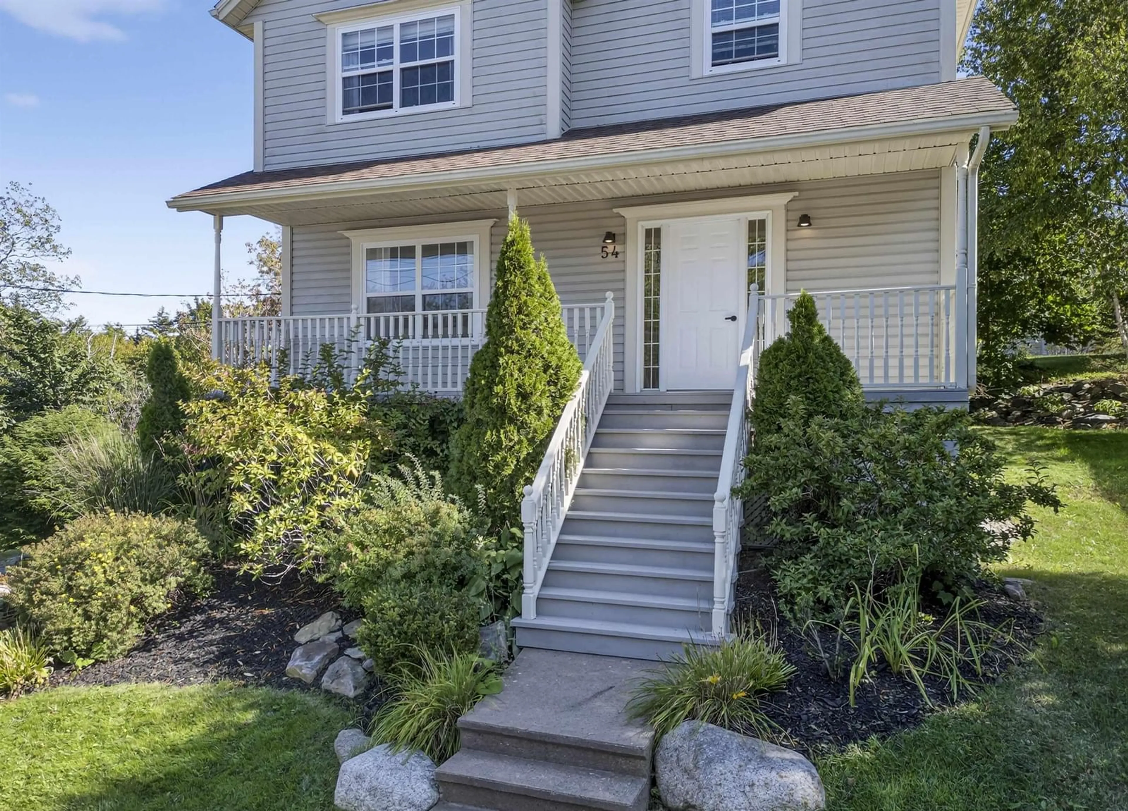 Home with vinyl exterior material, street for 54 Oceanview Dr, Bedford Nova Scotia B4A 4C4