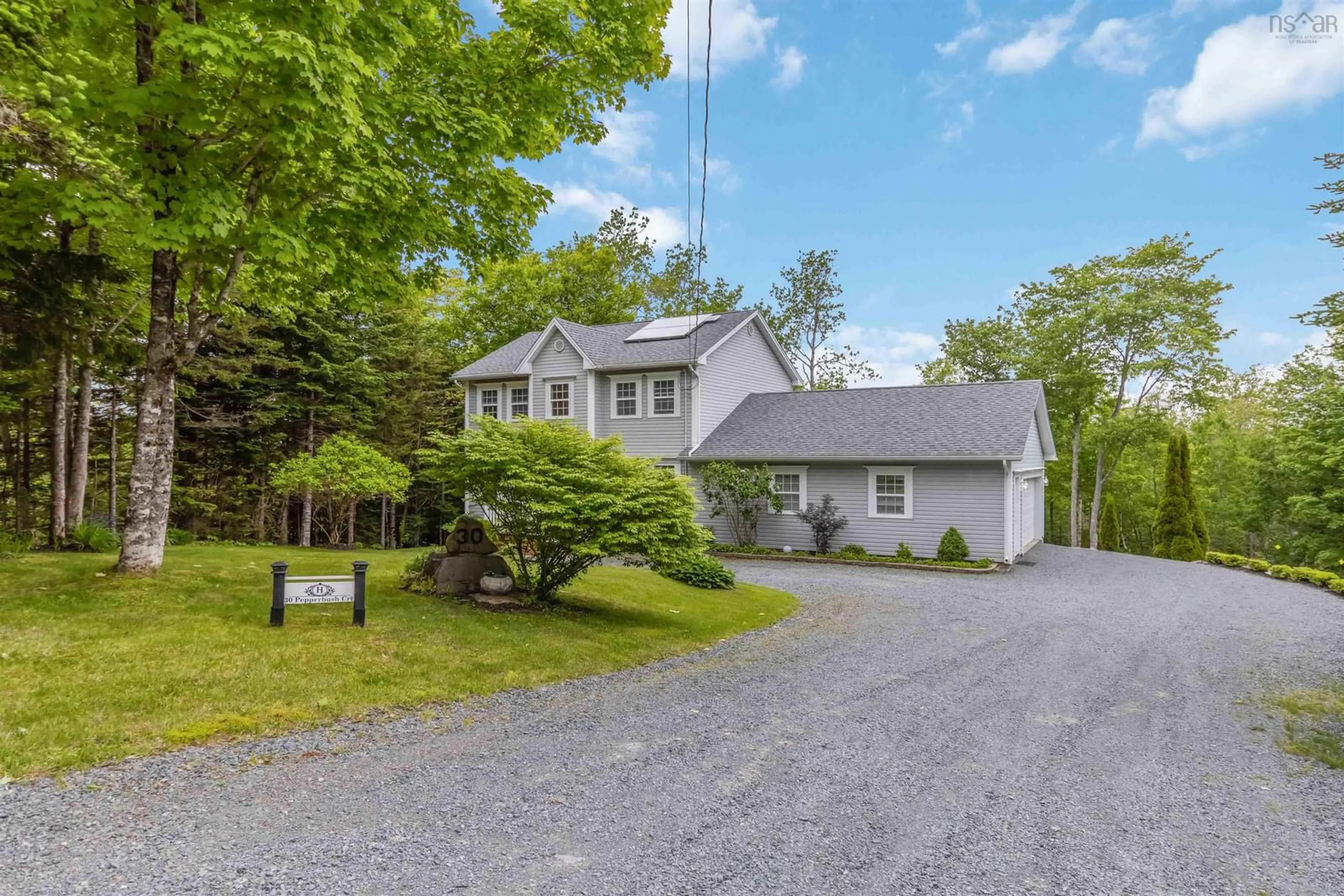 A pic from outside/outdoor area/front of a property/back of a property/a pic from drone, street for 30 Pepperbush Crt, Middle Sackville Nova Scotia B4E 3J9
