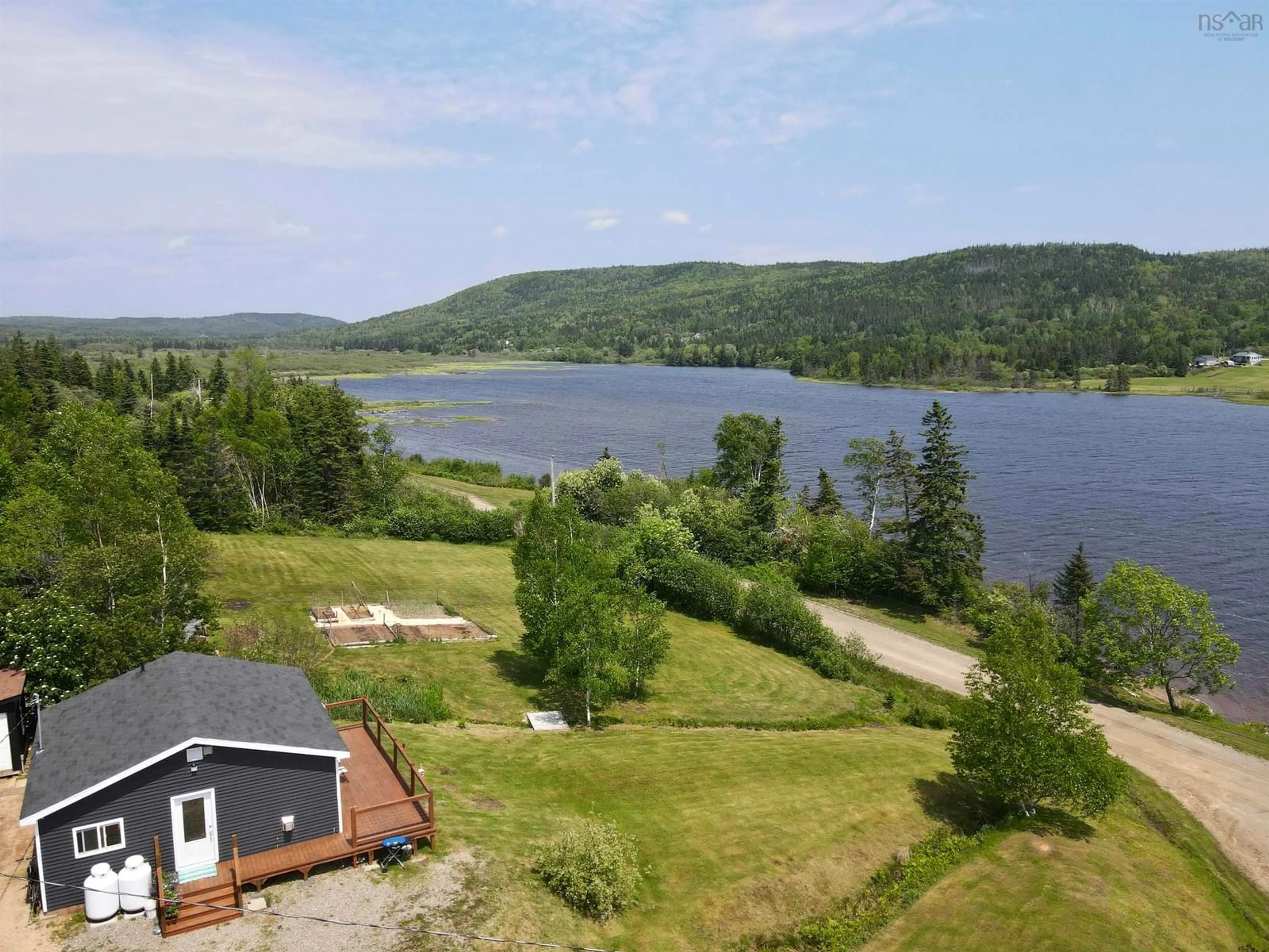 A pic from outside/outdoor area/front of a property/back of a property/a pic from drone, water/lake/river/ocean view for 222 Benacadie West Rd, Benacadie Pond Nova Scotia B1T 1H1