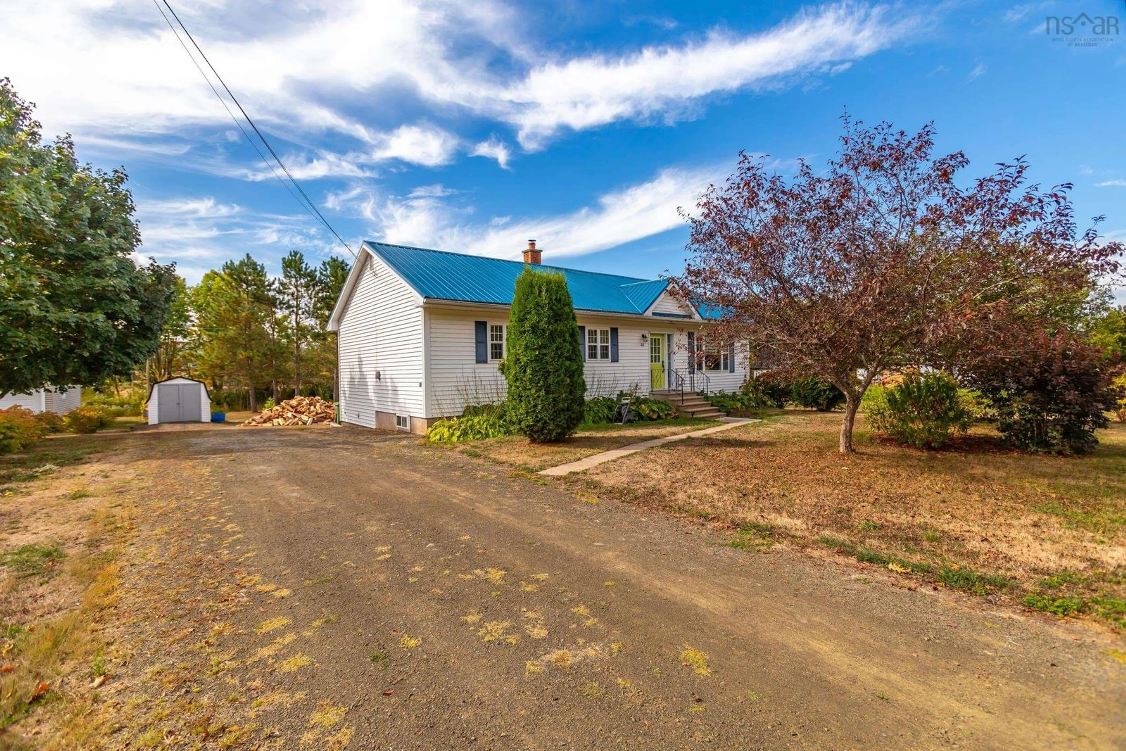 A pic from outside/outdoor area/front of a property/back of a property/a pic from drone, street for 46 Riverview Dr, Bridgetown Nova Scotia B0S 1C0