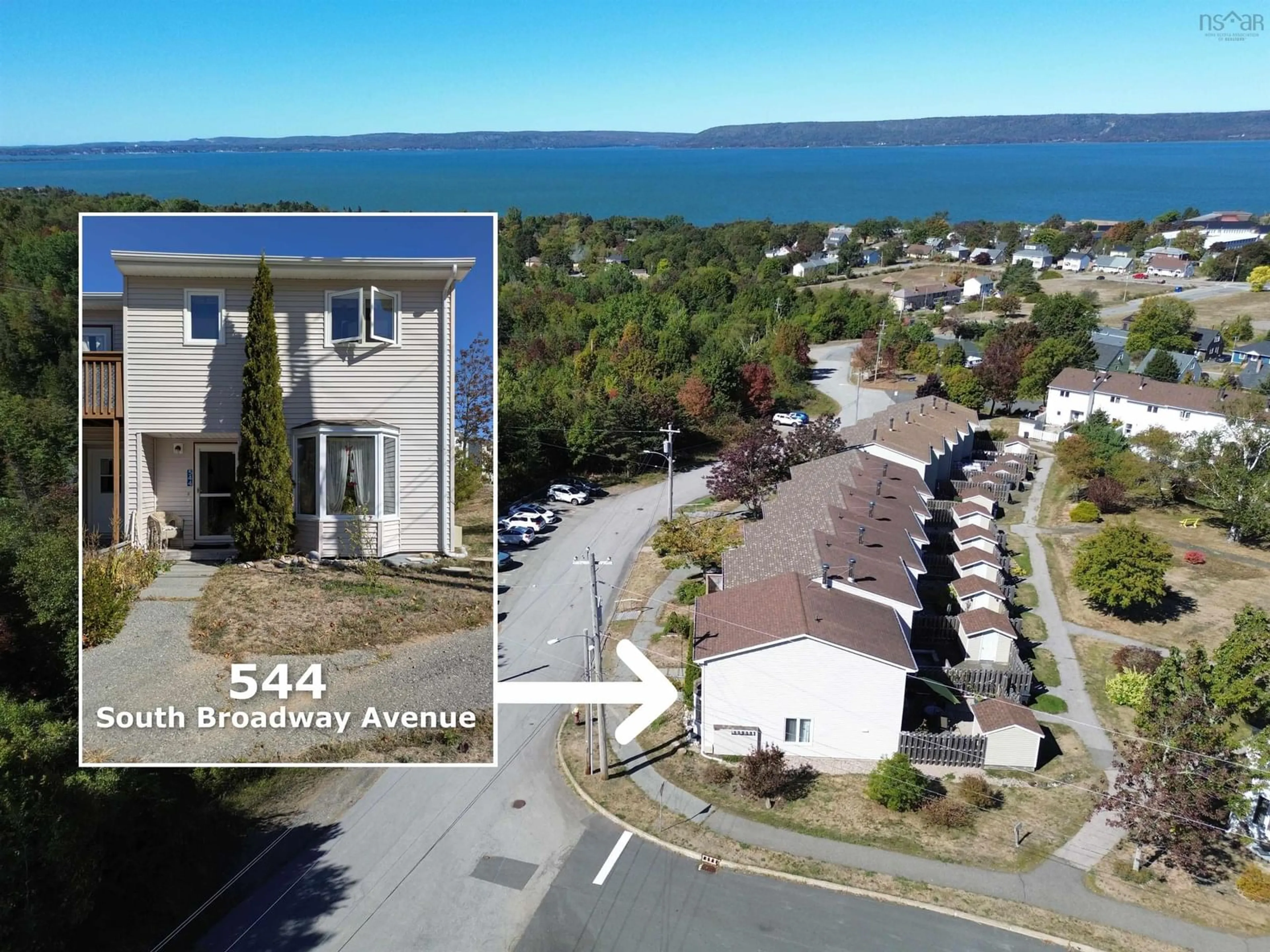 A pic from outside/outdoor area/front of a property/back of a property/a pic from drone, water/lake/river/ocean view for 544 South Broadway Ave, Cornwallis Park Nova Scotia B0S 1H0