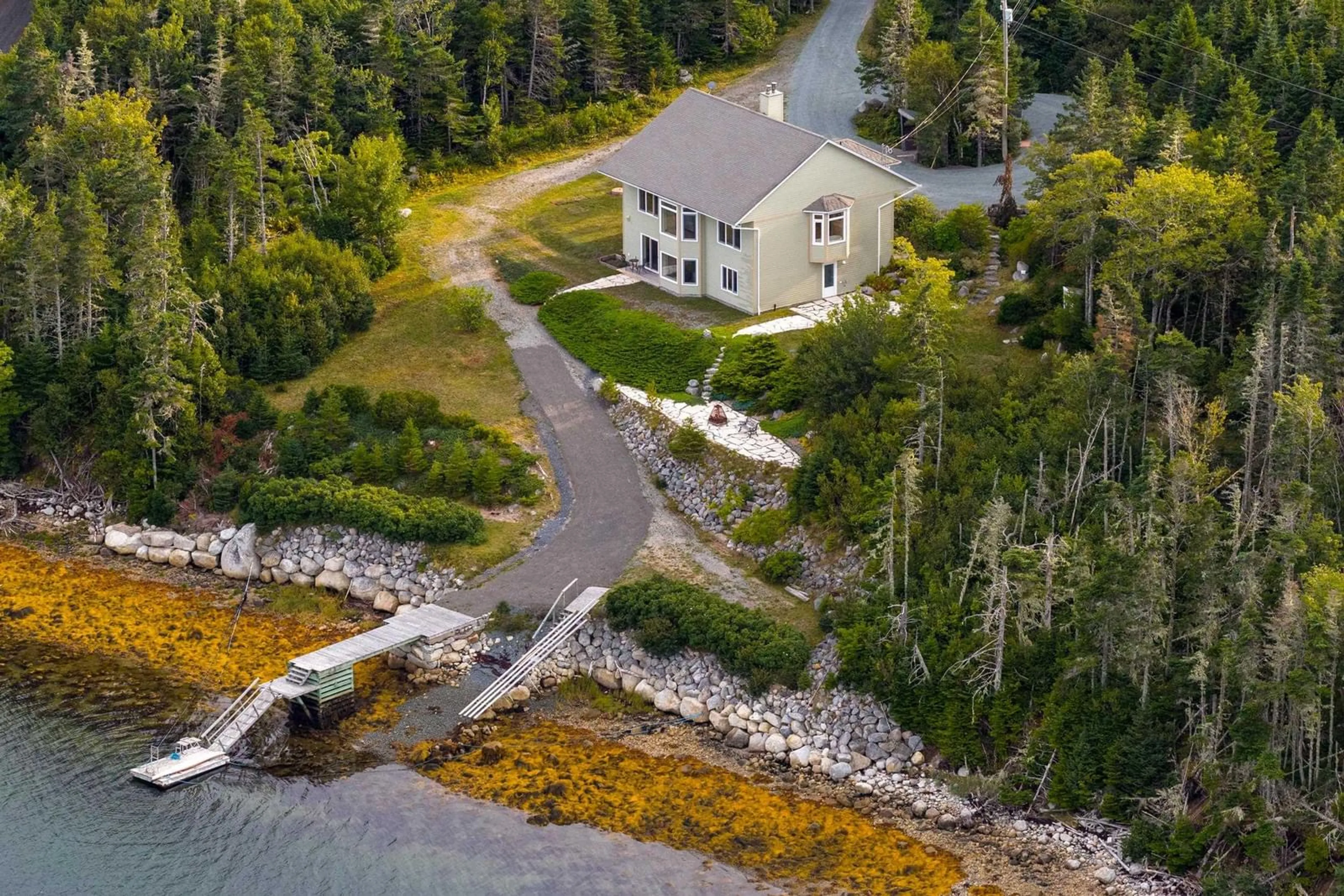 A pic from outside/outdoor area/front of a property/back of a property/a pic from drone, water/lake/river/ocean view for 43 Bayview Cres, Prospect Nova Scotia B3T 2C9