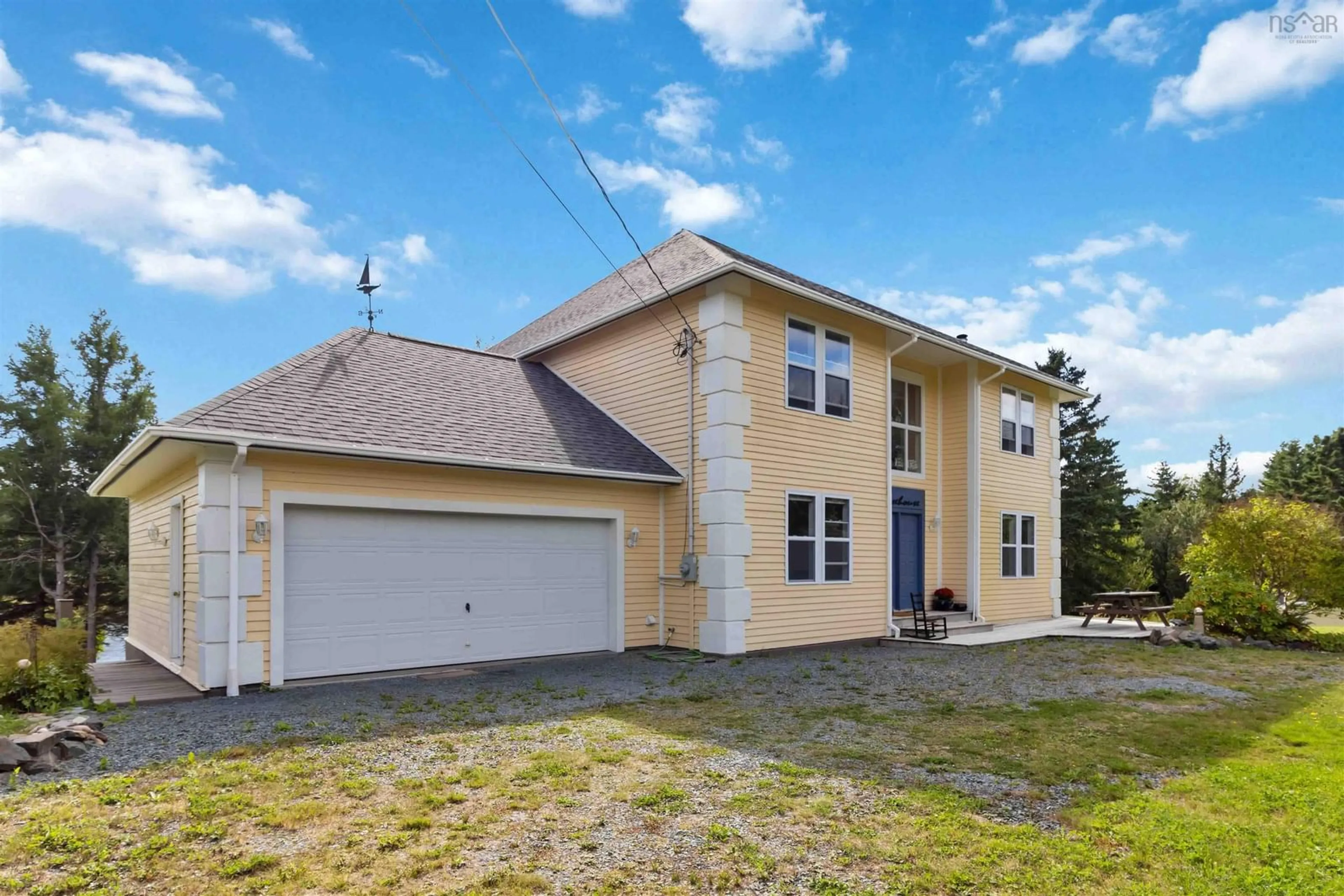 Home with vinyl exterior material, street for 48 Schooner Landing Rd, West Jeddore Nova Scotia B0J 1P0