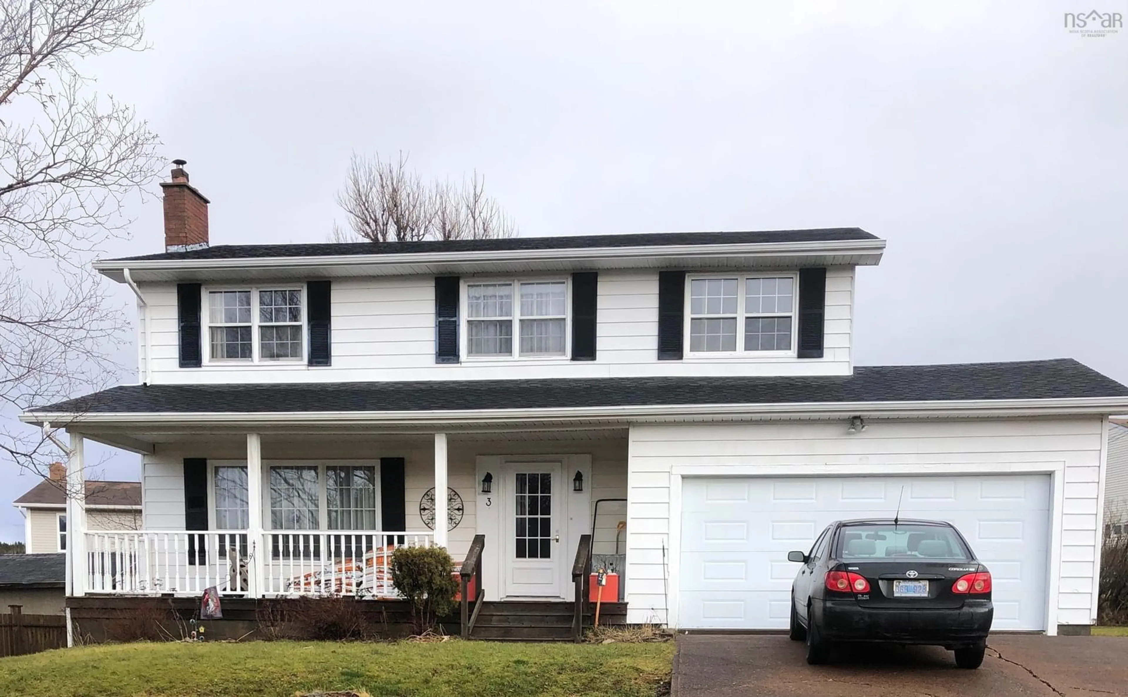 Home with vinyl exterior material, street for 3 Grants Crt, Port Hawkesbury Nova Scotia B9A 2K4
