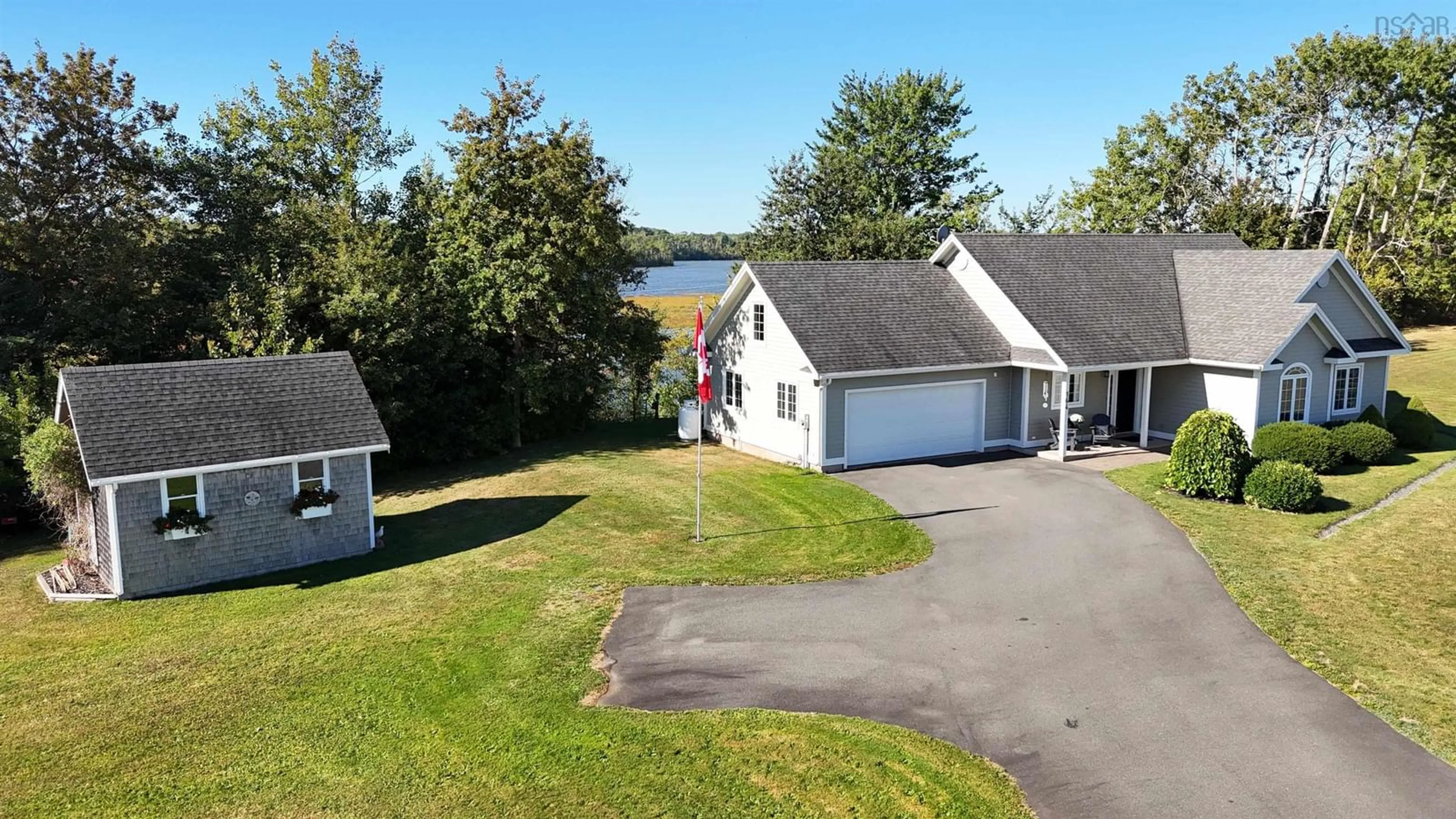 A pic from outside/outdoor area/front of a property/back of a property/a pic from drone, water/lake/river/ocean view for 164 River John Rd, River John Nova Scotia B0K 1N0