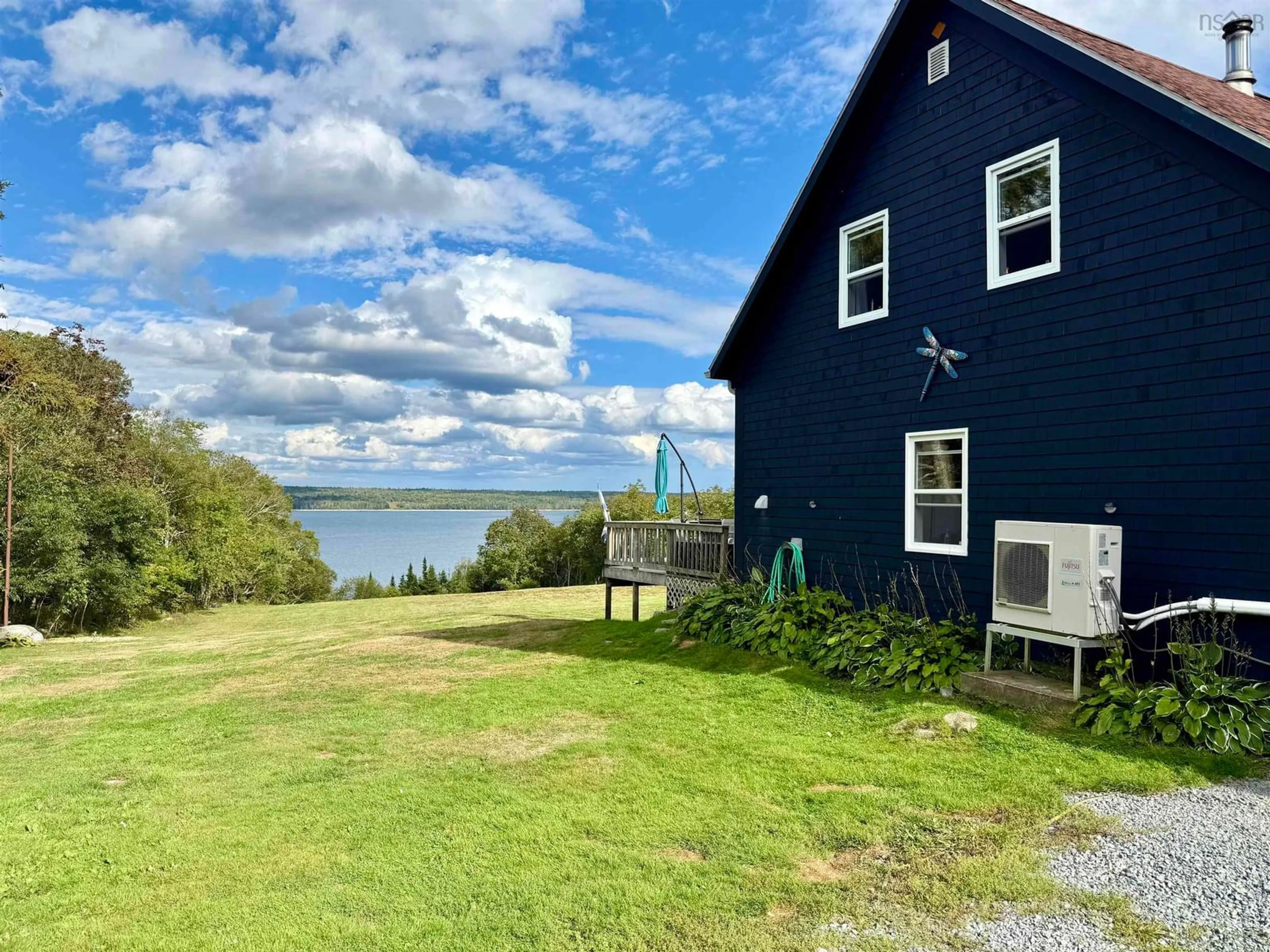 A pic from outside/outdoor area/front of a property/back of a property/a pic from drone, water/lake/river/ocean view for 5100 Sandy Point Roads, Jordan Ferry Nova Scotia B0T 1W0
