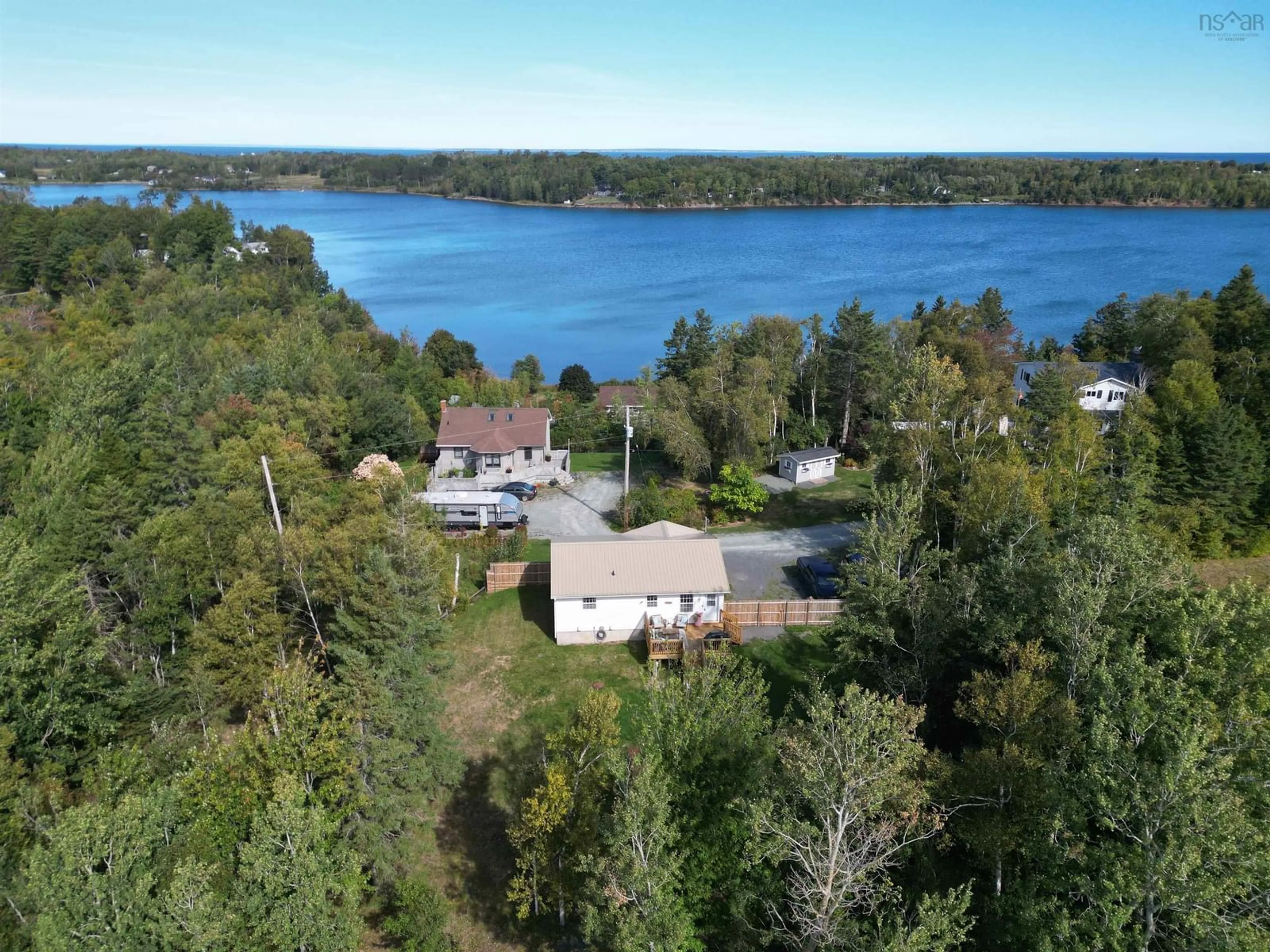 A pic from outside/outdoor area/front of a property/back of a property/a pic from drone, water/lake/river/ocean view for 71 Harbourview Rd, Little Harbour Nova Scotia B2H 5C6