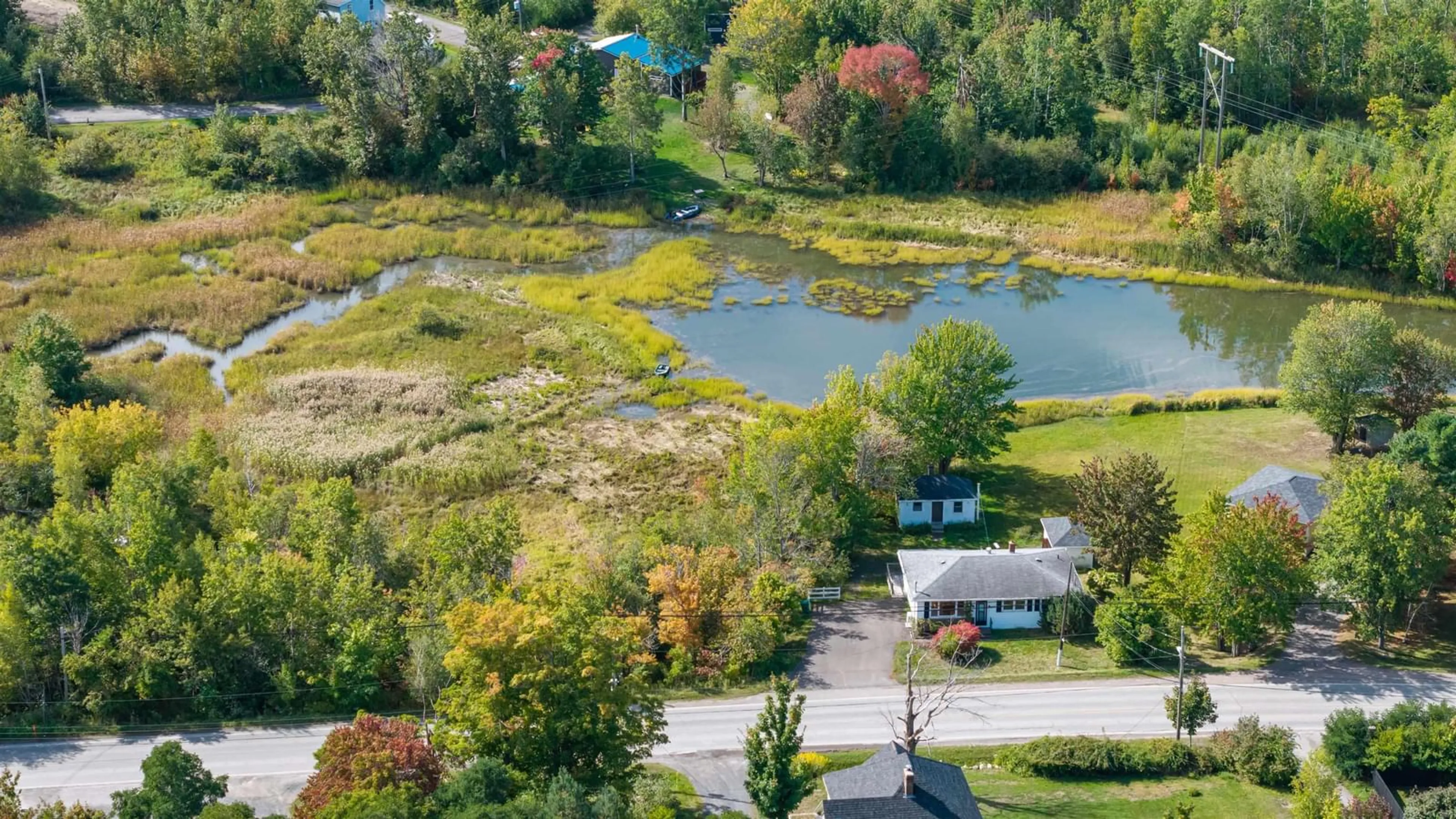 A pic from outside/outdoor area/front of a property/back of a property/a pic from drone, water/lake/river/ocean view for 4567 Pictou Landing Rd, Hillside Nova Scotia B0K 1X0