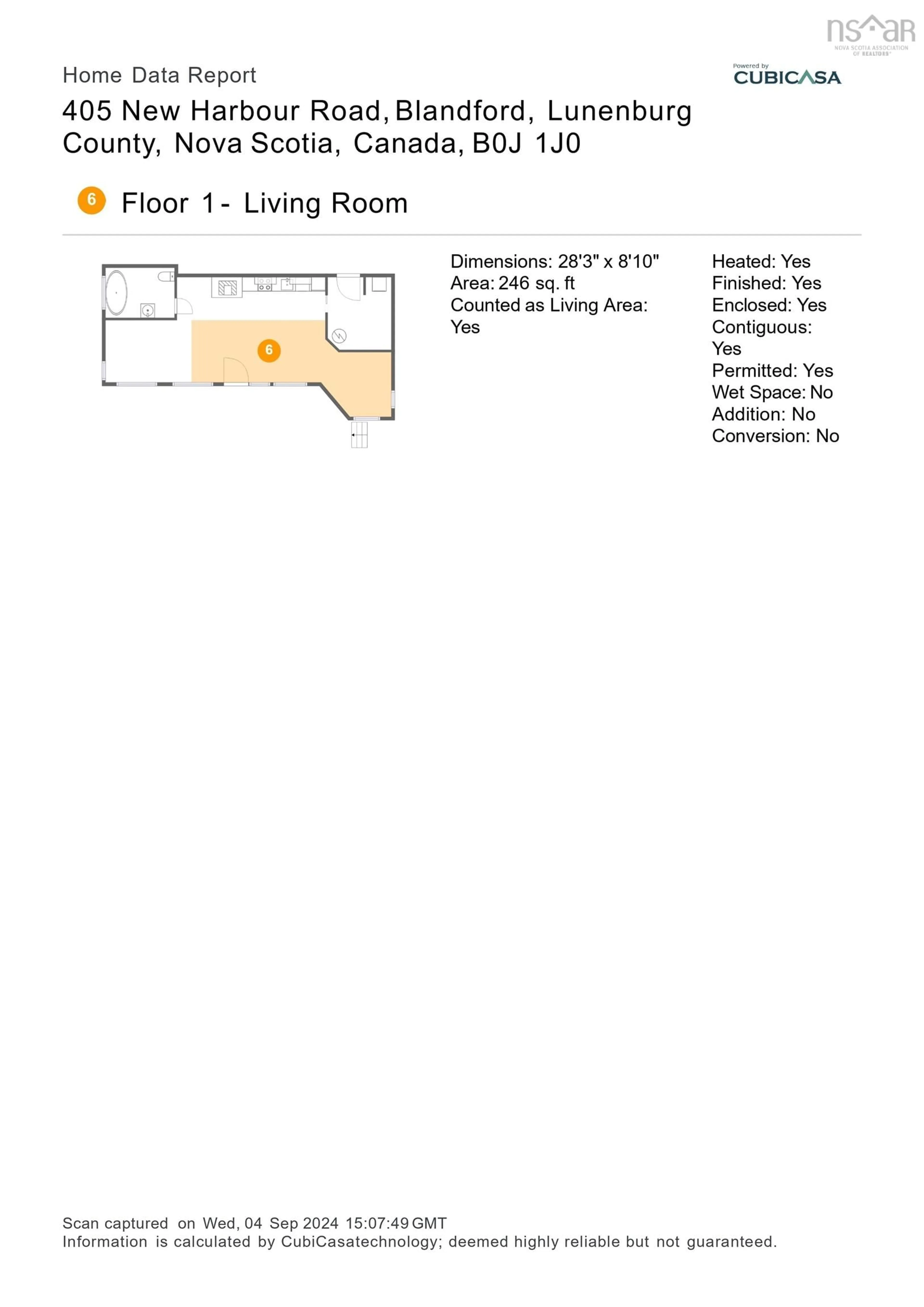 Floor plan for 405 & 407 New Harbour Rd, New Harbour Nova Scotia B0J 1T0