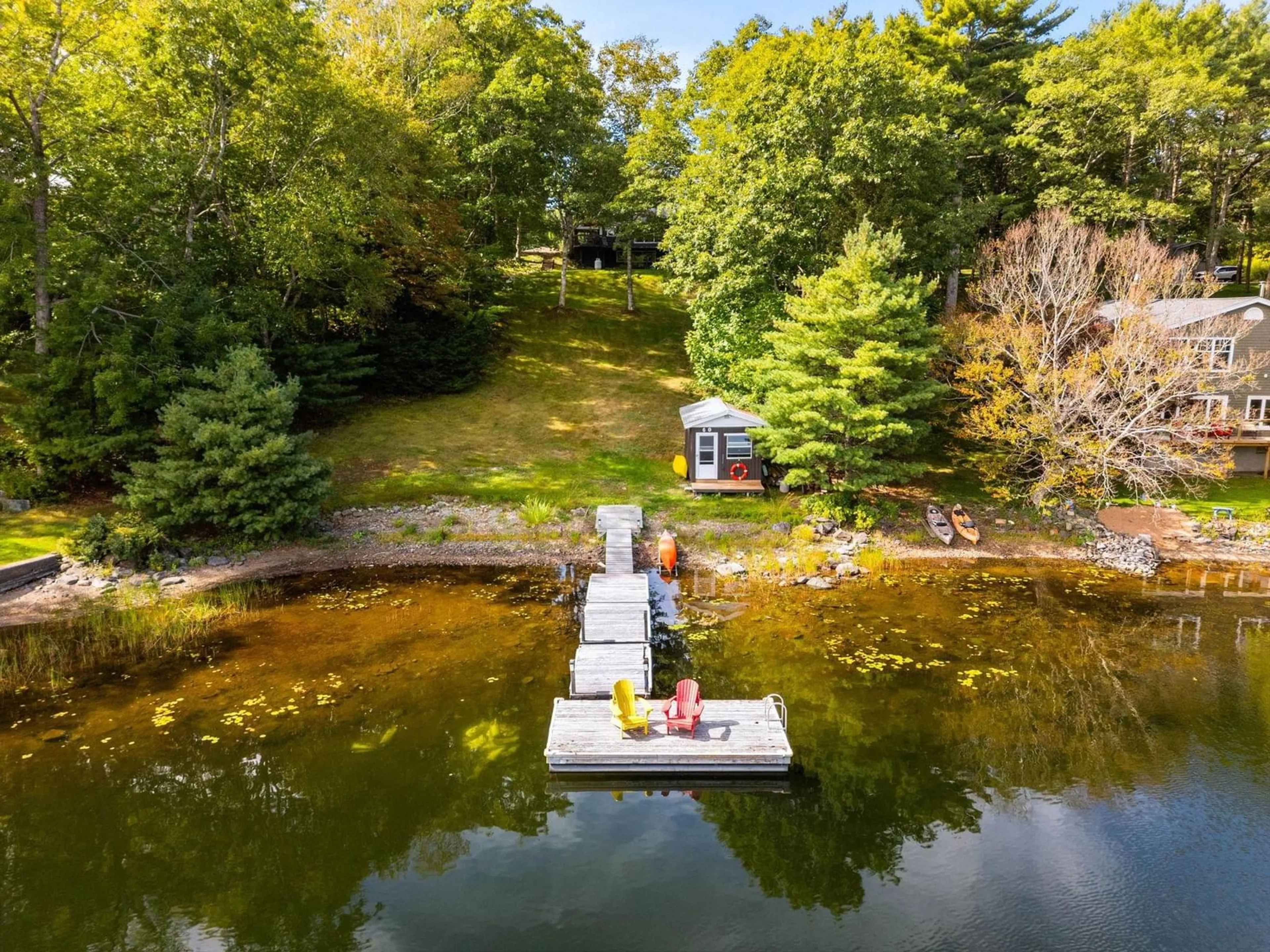 A pic from outside/outdoor area/front of a property/back of a property/a pic from drone, water/lake/river/ocean view for 60 Ridge Ave, Waverley Nova Scotia B2R 1G4