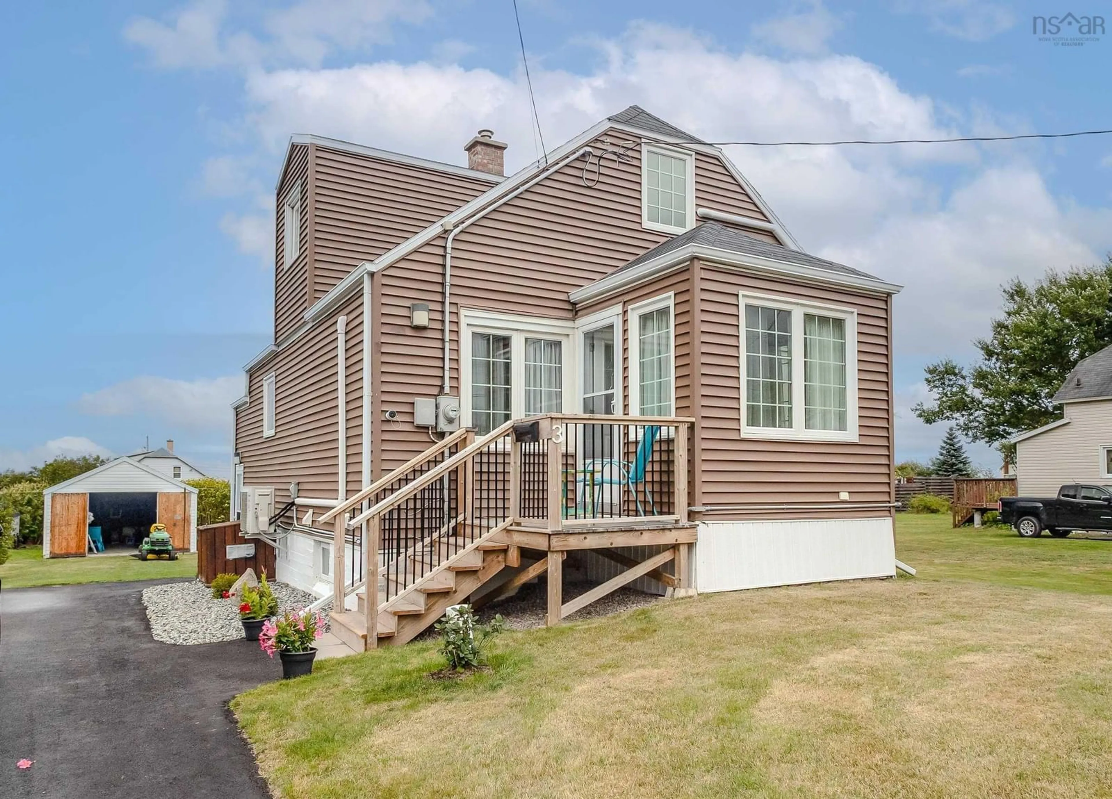 Home with vinyl exterior material, street for 3 Essex St, Glace Bay Nova Scotia B1A 5H3