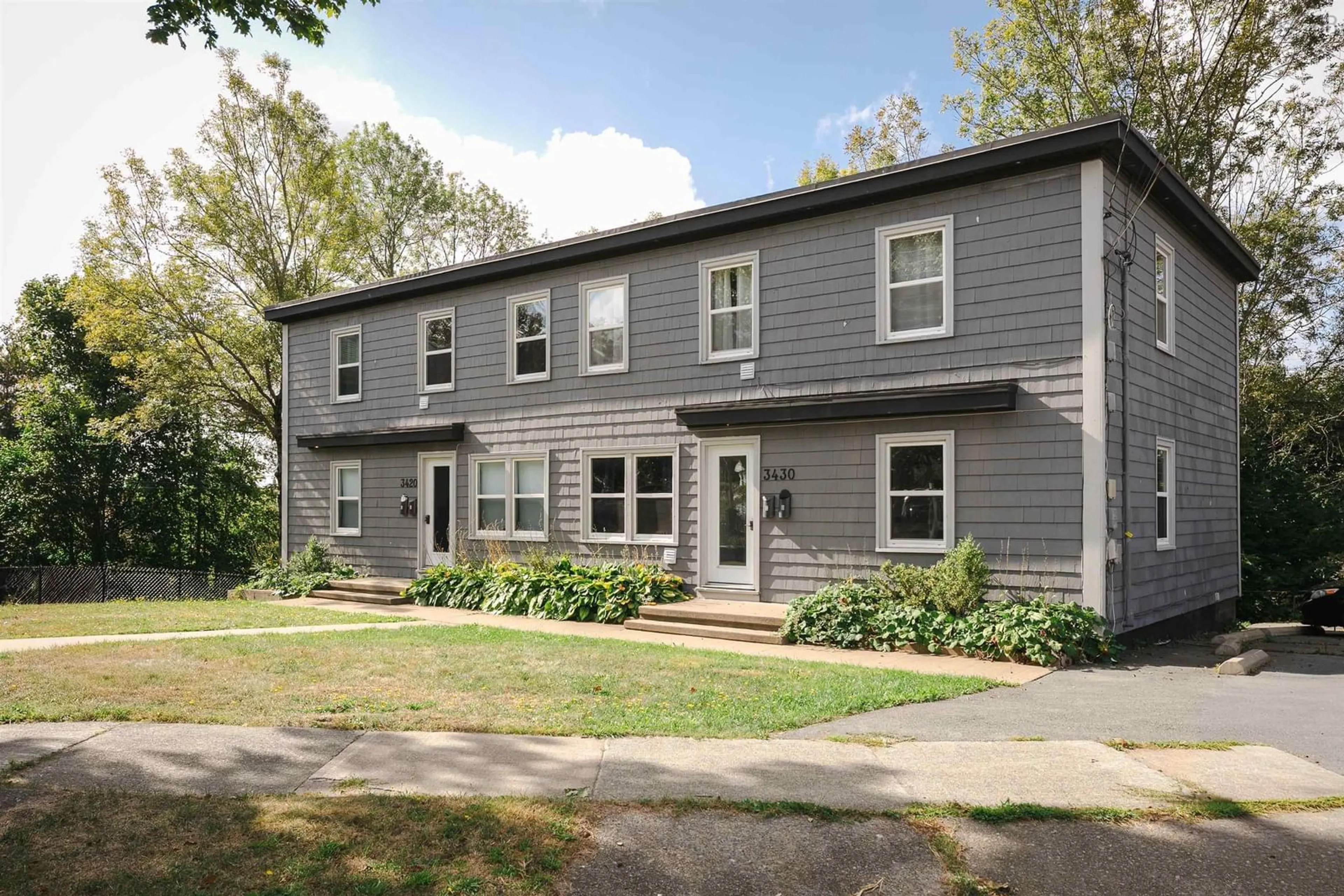 Home with vinyl exterior material, street for 3420/3430 Claremont St, Halifax Nova Scotia B3L 3L7