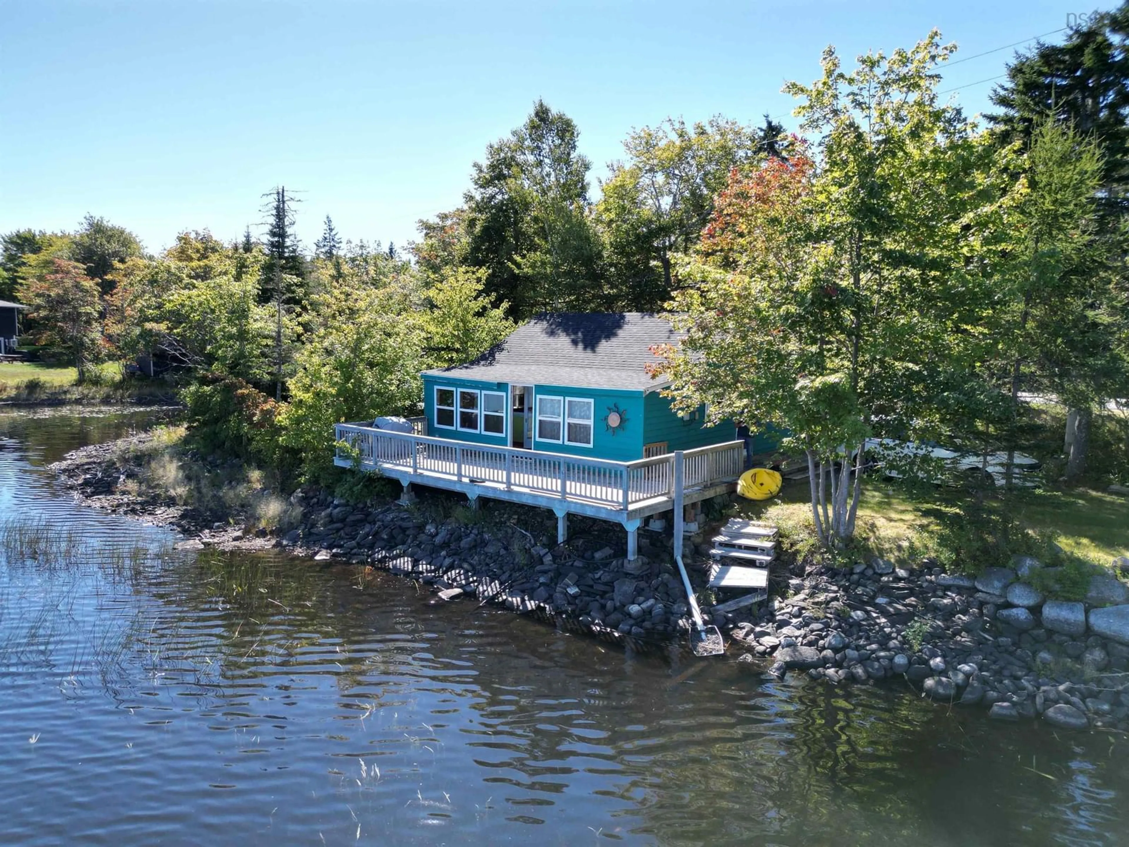 A pic from outside/outdoor area/front of a property/back of a property/a pic from drone, water/lake/river/ocean view for 5218 Clam Harbour Rd, Lake Charlotte Nova Scotia B0J 2L0