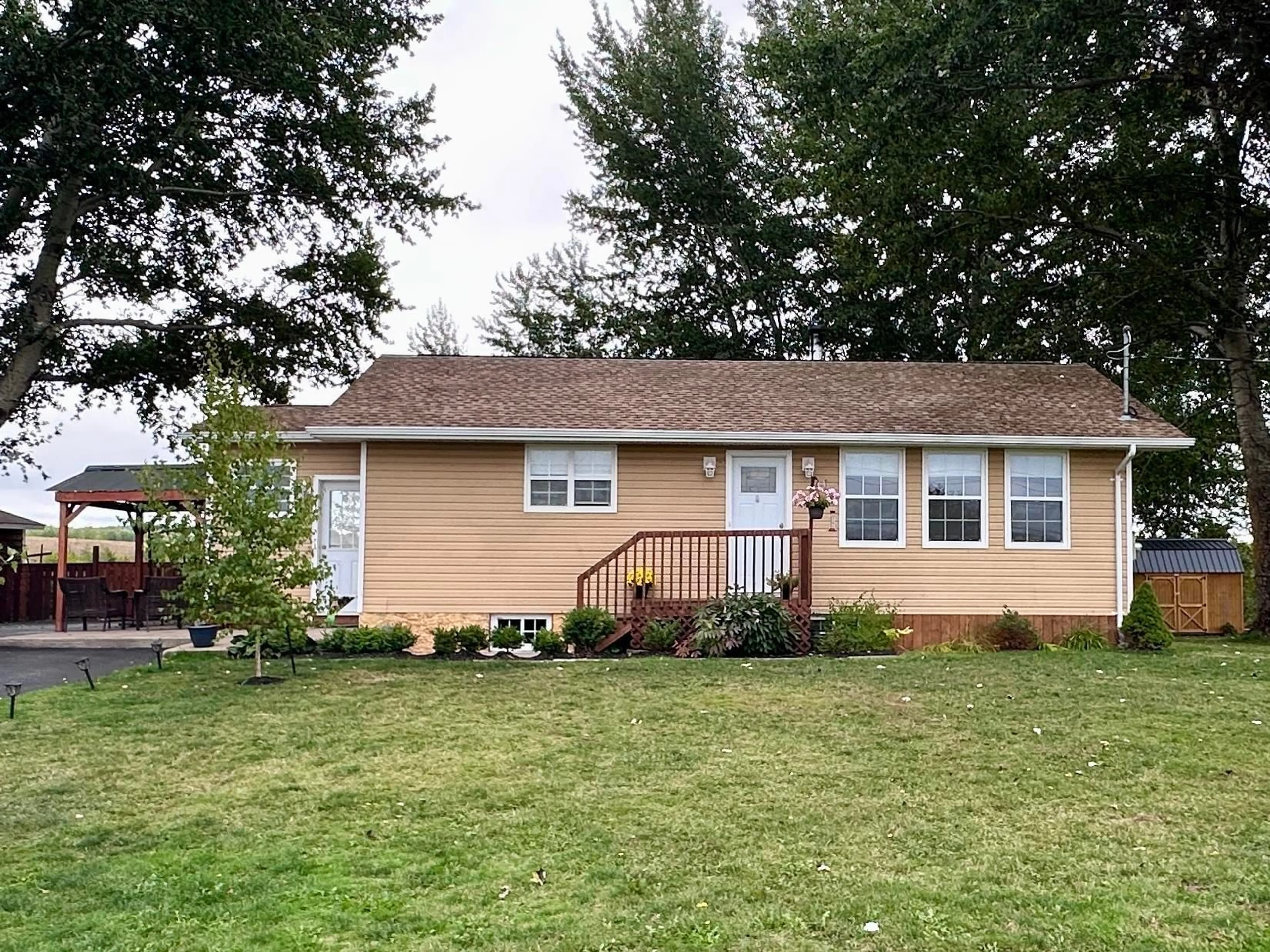 Home with vinyl exterior material, street for 9322 Highway 14, Woodville Nova Scotia B0N 2A0
