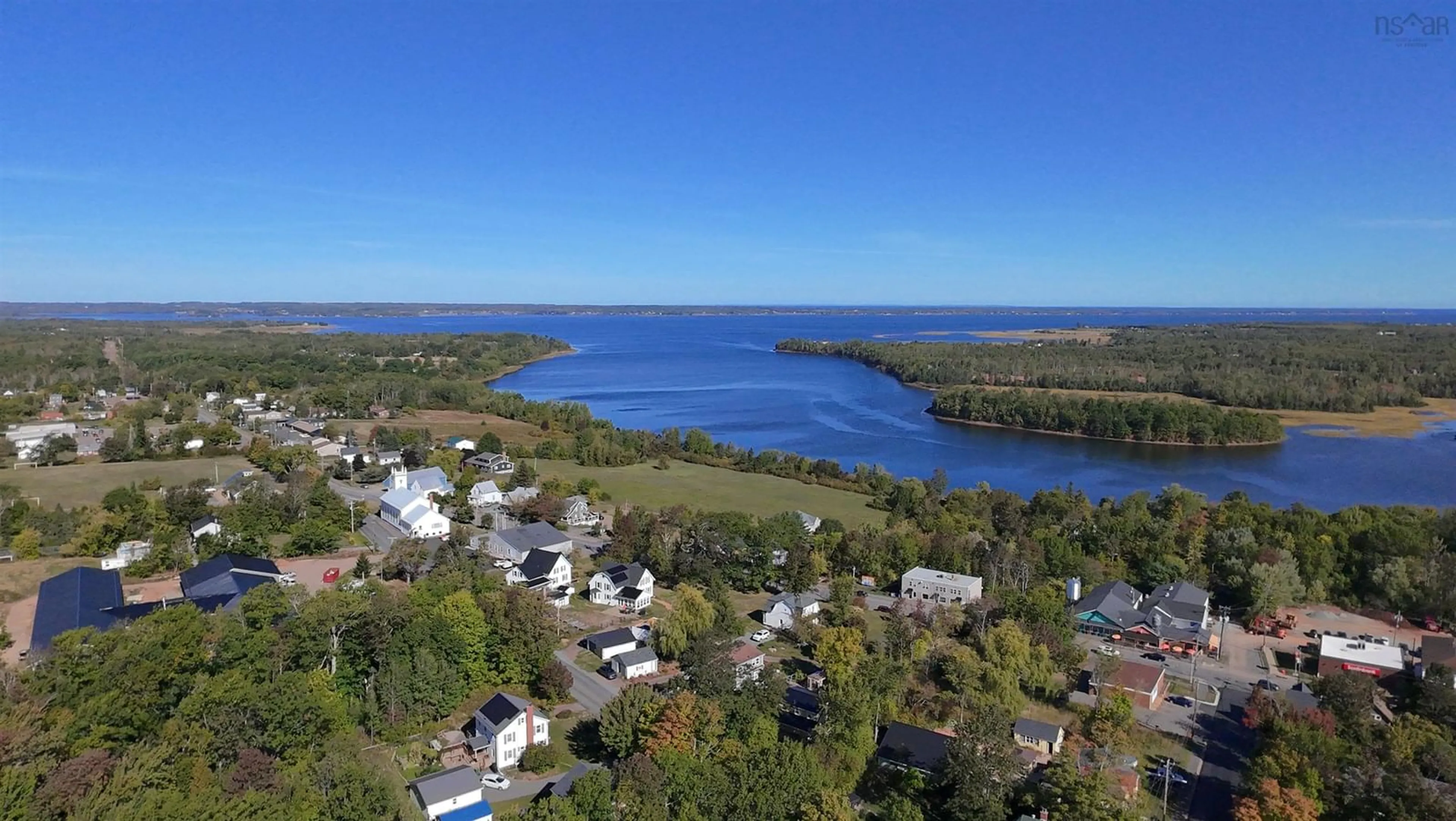 A pic from outside/outdoor area/front of a property/back of a property/a pic from drone, water/lake/river/ocean view for 28 Maple Ave, Tatamagouche Nova Scotia B0K 1V0