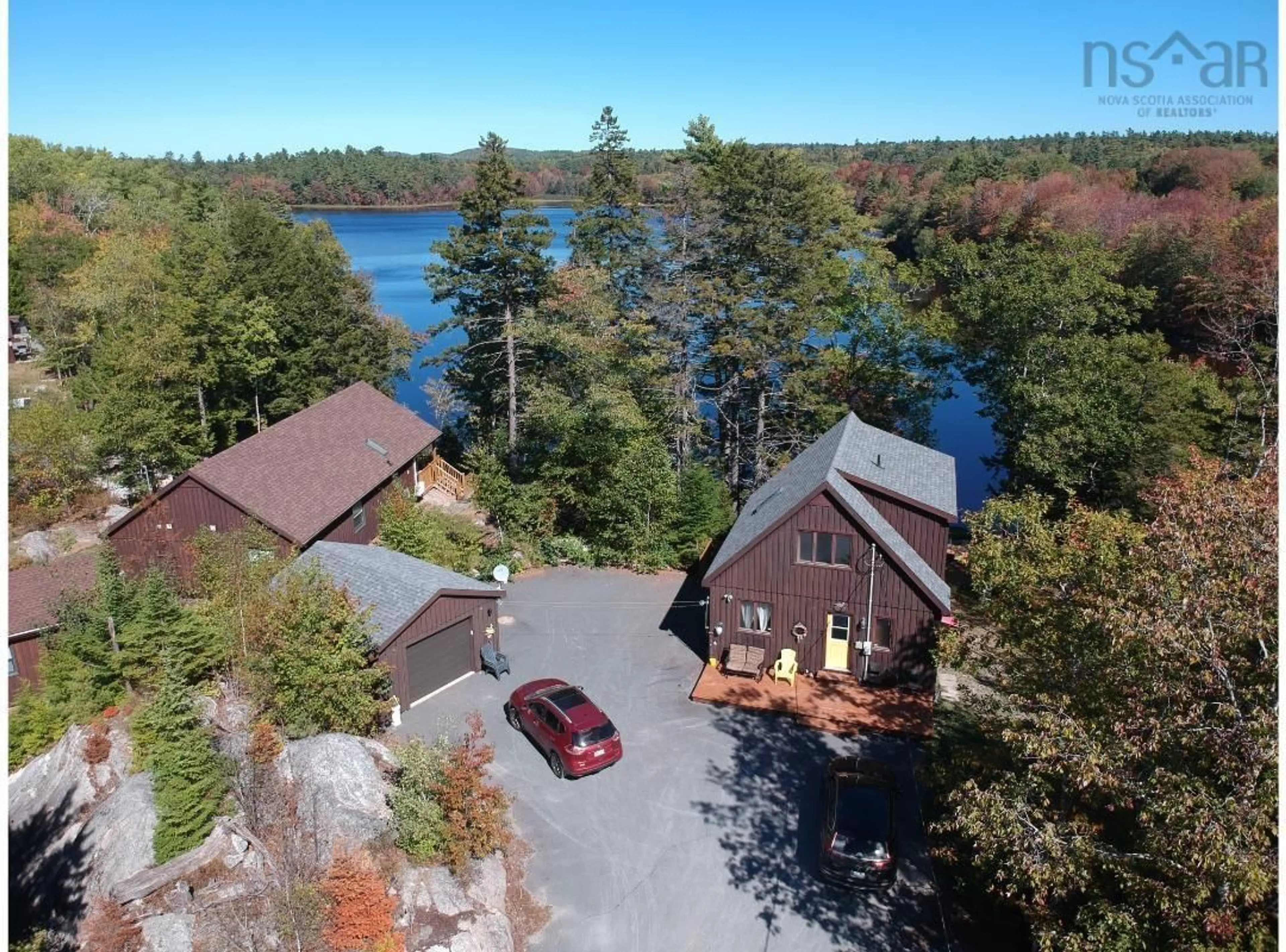A pic from outside/outdoor area/front of a property/back of a property/a pic from drone, water/lake/river/ocean view for 2 Sunshine Lane #59, Vaughan Nova Scotia B0N 2T0