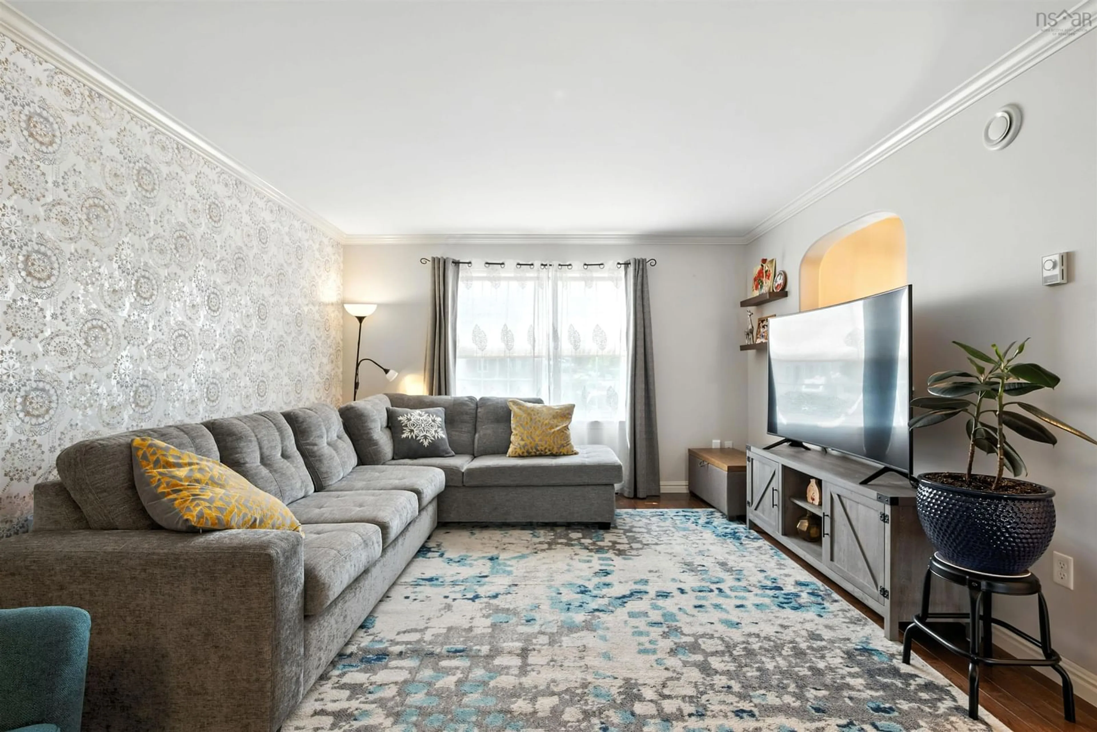 Living room with furniture, carpet floor for 51 North Green Rd, Lakeside Nova Scotia B3T 2L6