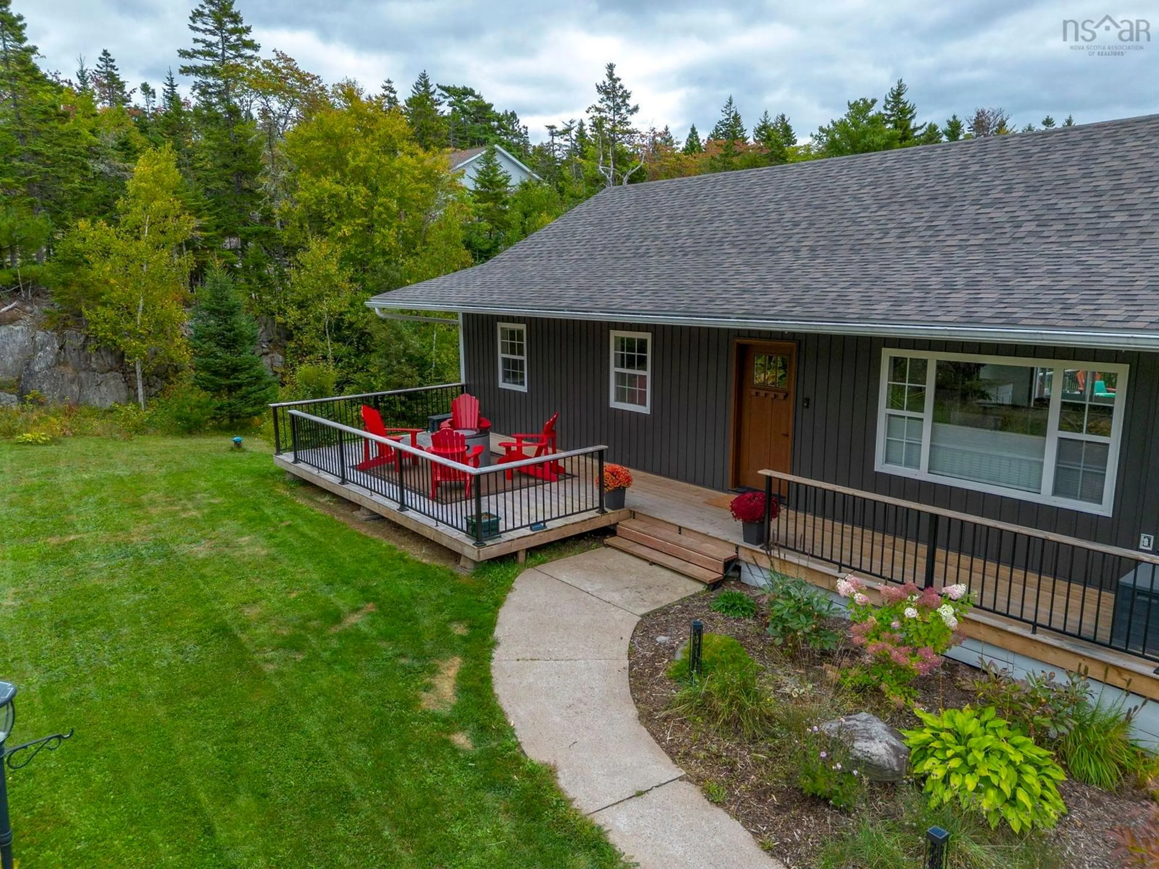 A pic from outside/outdoor area/front of a property/back of a property/a pic from drone, mountain view for 64 Sandy Lane, Porters Lake Nova Scotia B3E 1N6