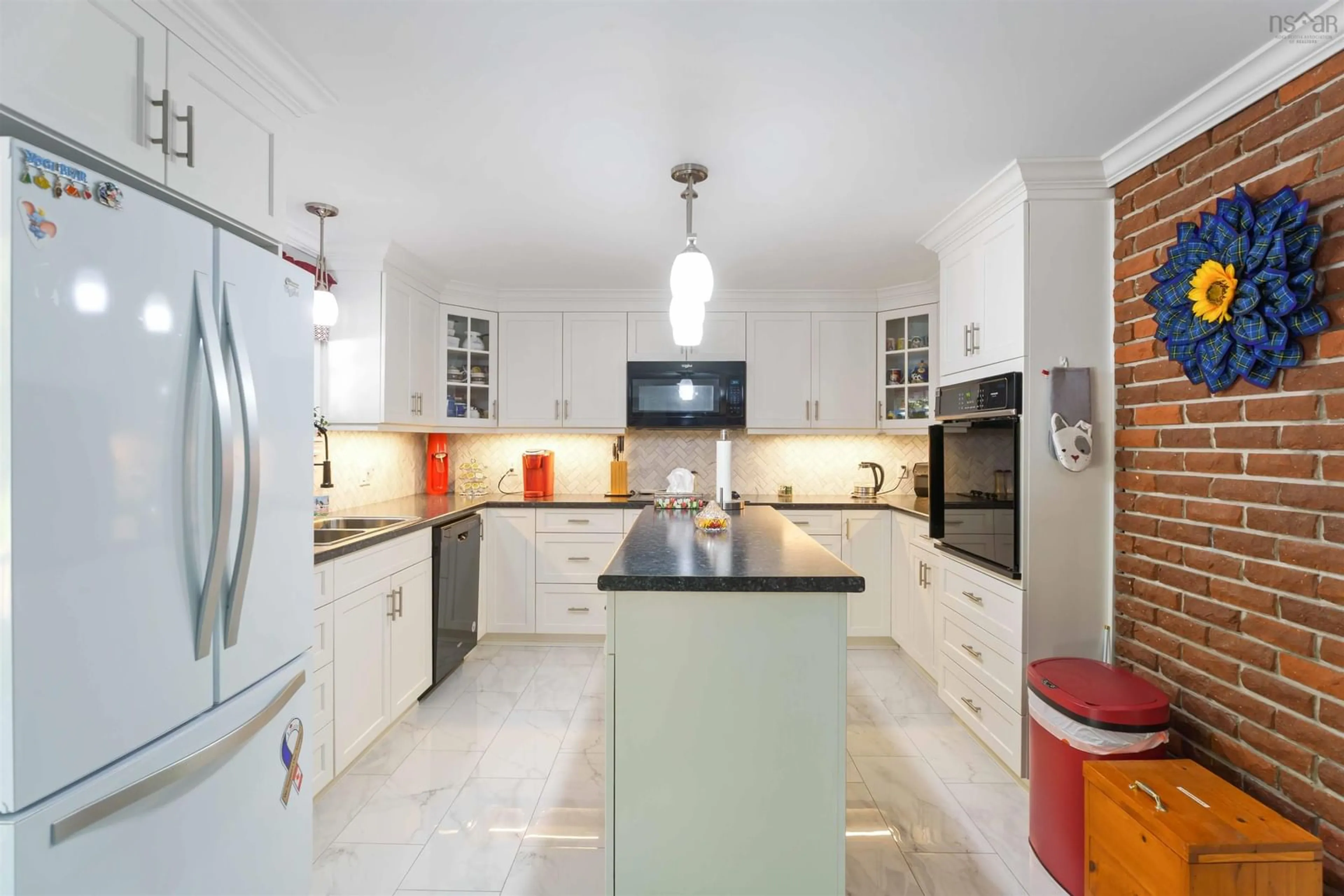 Contemporary kitchen, ceramic/tile floor for 389 Hall Rd, South Greenwood Nova Scotia B0P 1R0