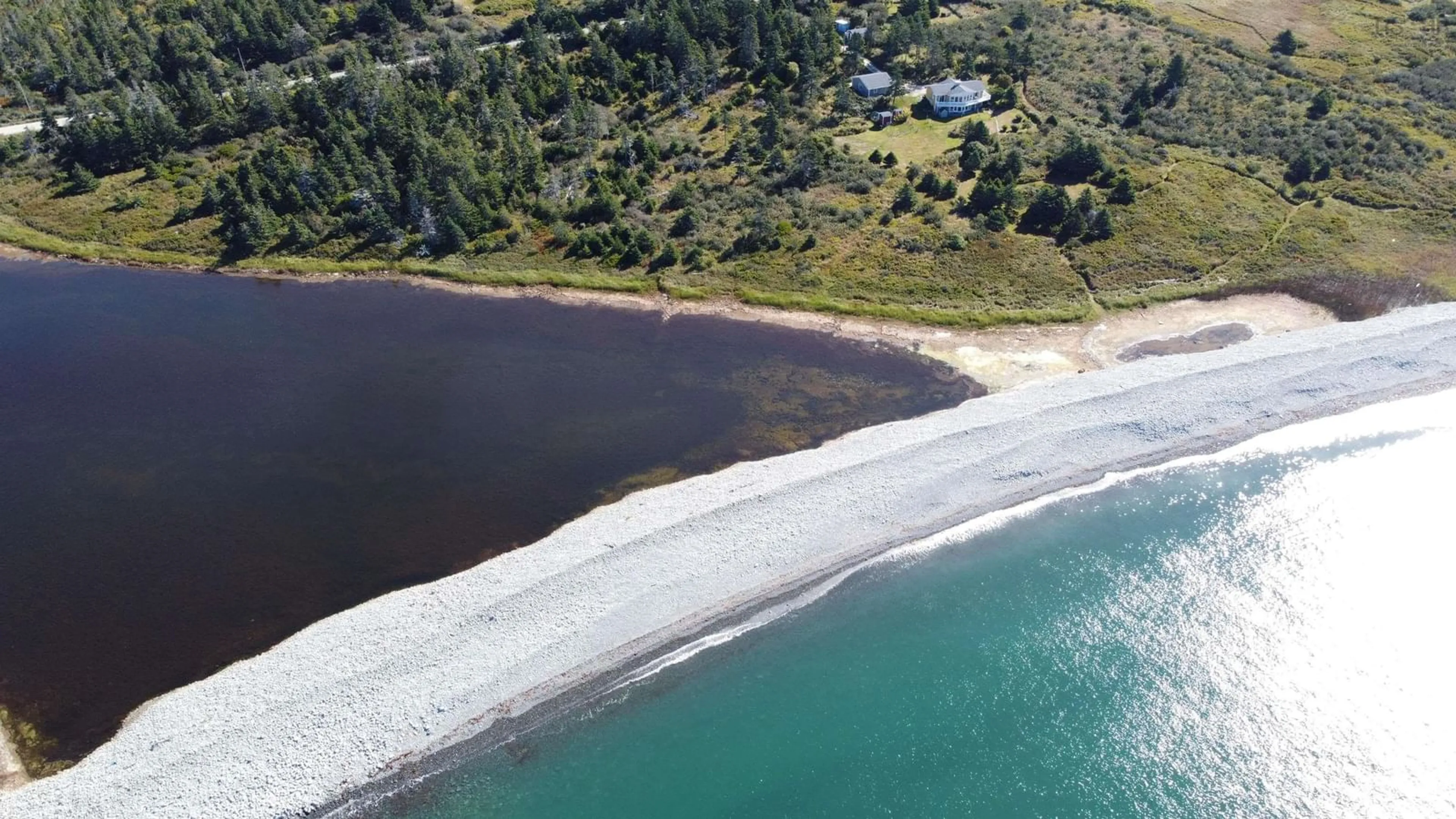 A pic from outside/outdoor area/front of a property/back of a property/a pic from drone, water/lake/river/ocean view for 2815 Main Shore Road Rd, Port Maitland Nova Scotia B5A 5C4