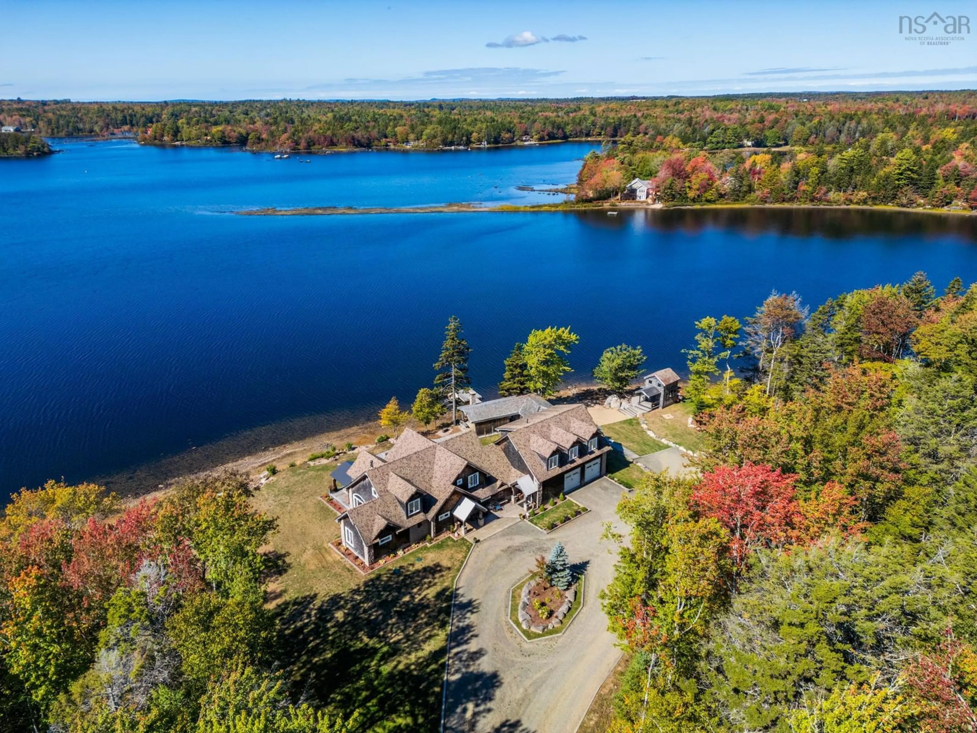 A pic from outside/outdoor area/front of a property/back of a property/a pic from drone, water/lake/river/ocean view for 141/143 Timberland Road, South Range Nova Scotia B0W 1H0