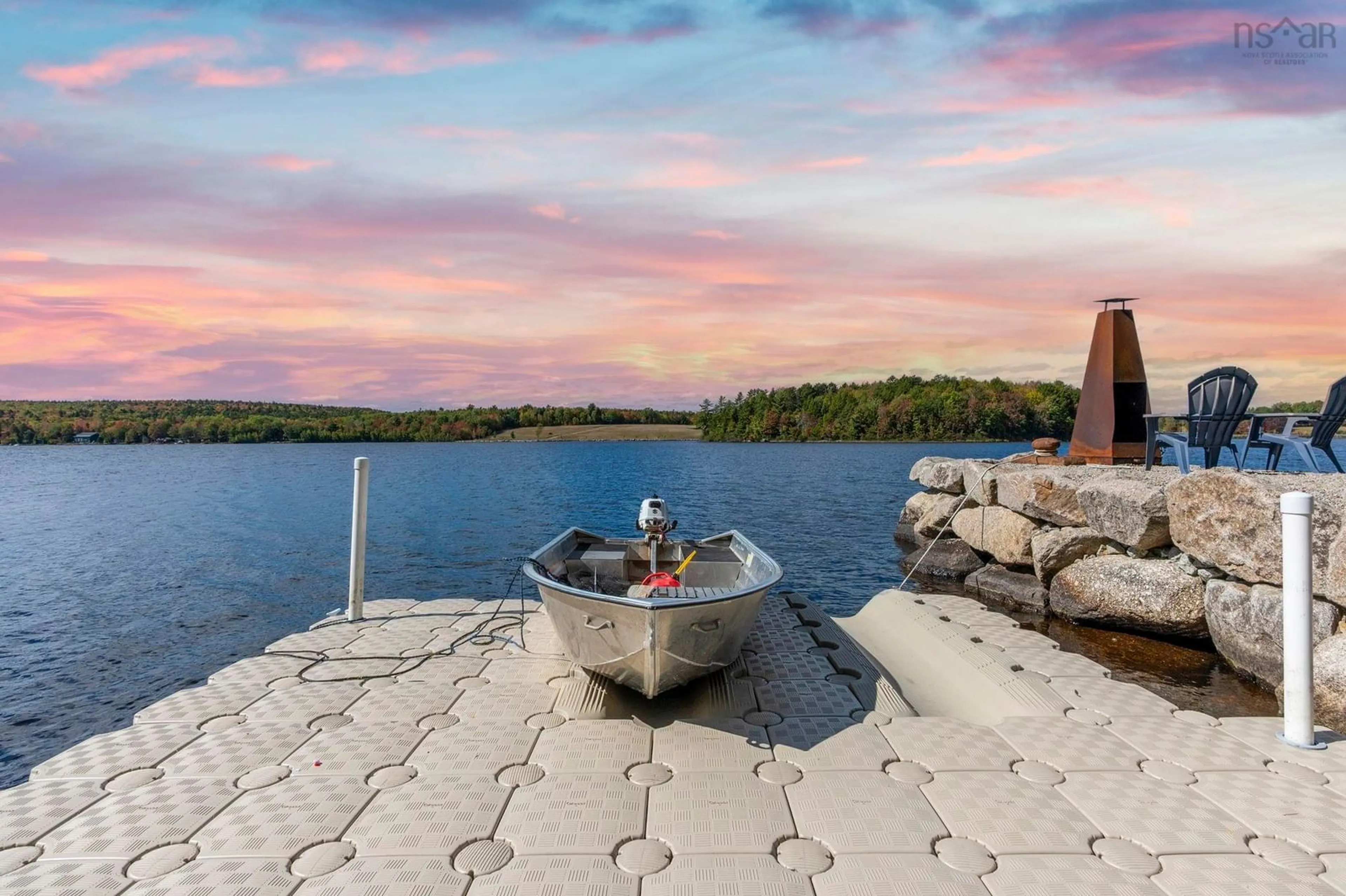 Patio, water/lake/river/ocean view for 20 Mockingee Lane, Vaughan Nova Scotia B0N 2T0