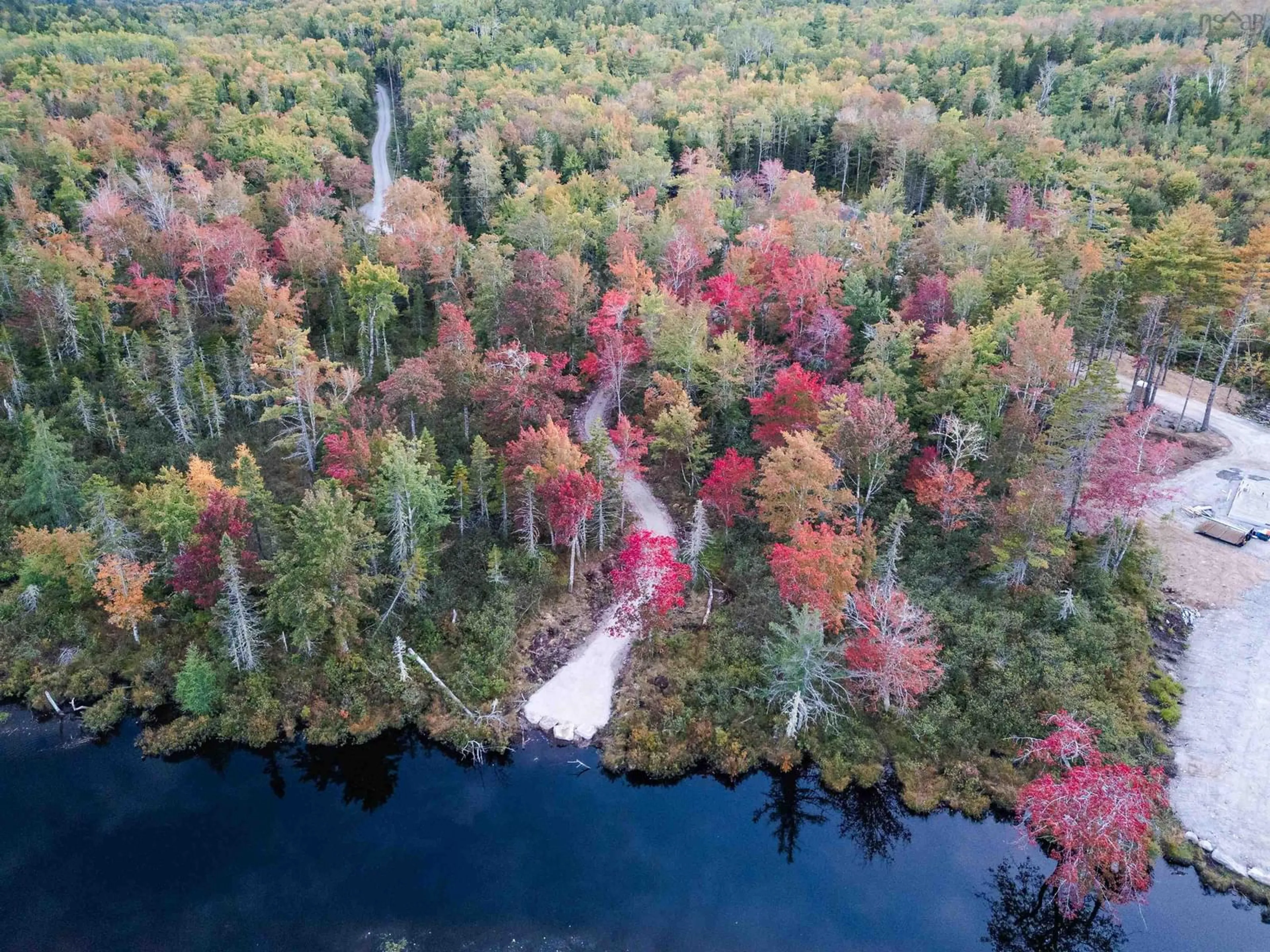A pic from outside/outdoor area/front of a property/back of a property/a pic from drone, forest/trees view for 95 Forest Heights Dr, Vaughan Nova Scotia B0N 2T0