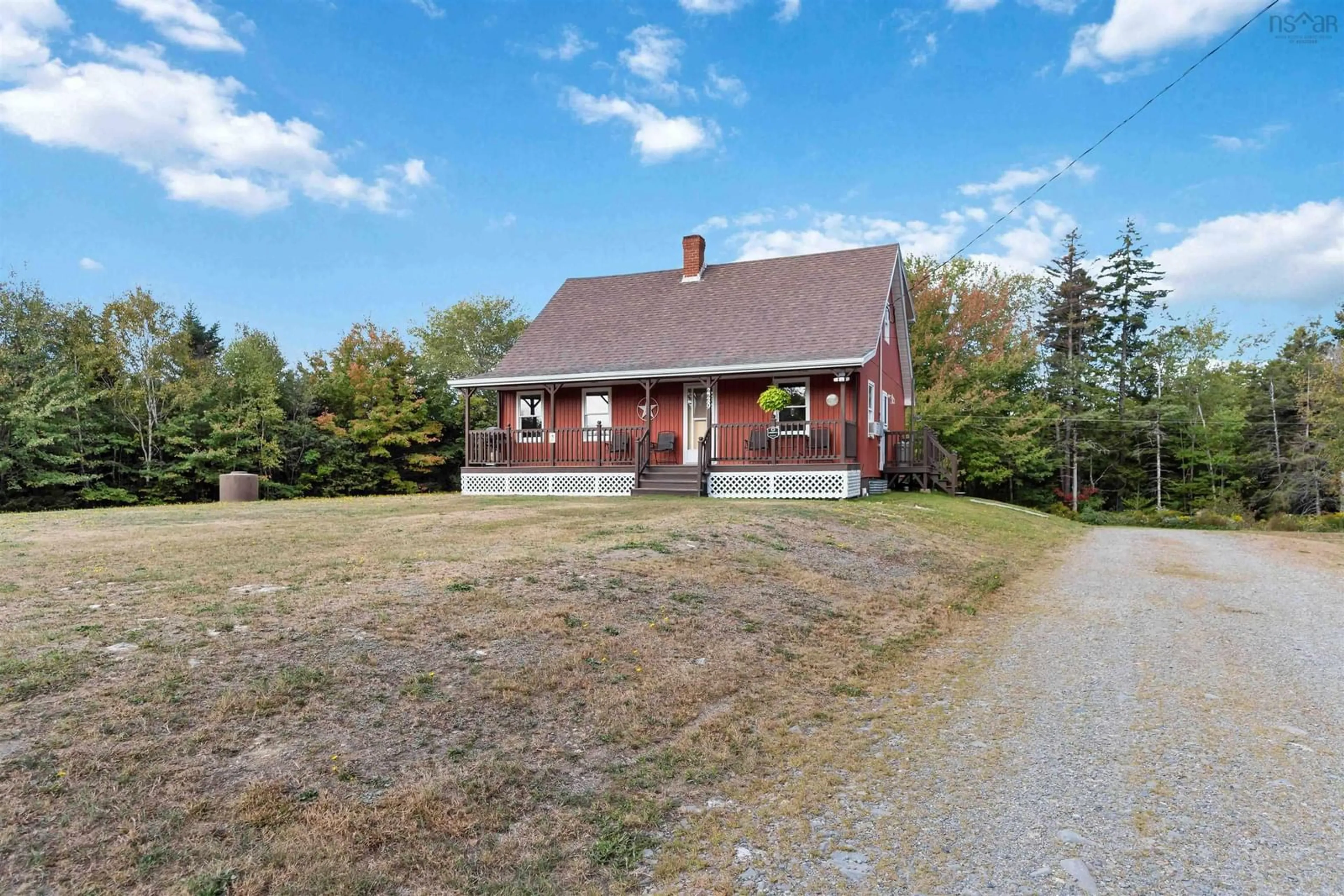 A pic from outside/outdoor area/front of a property/back of a property/a pic from drone, street for 2249 Second Division Rd, Bangor Nova Scotia B0W 2L0