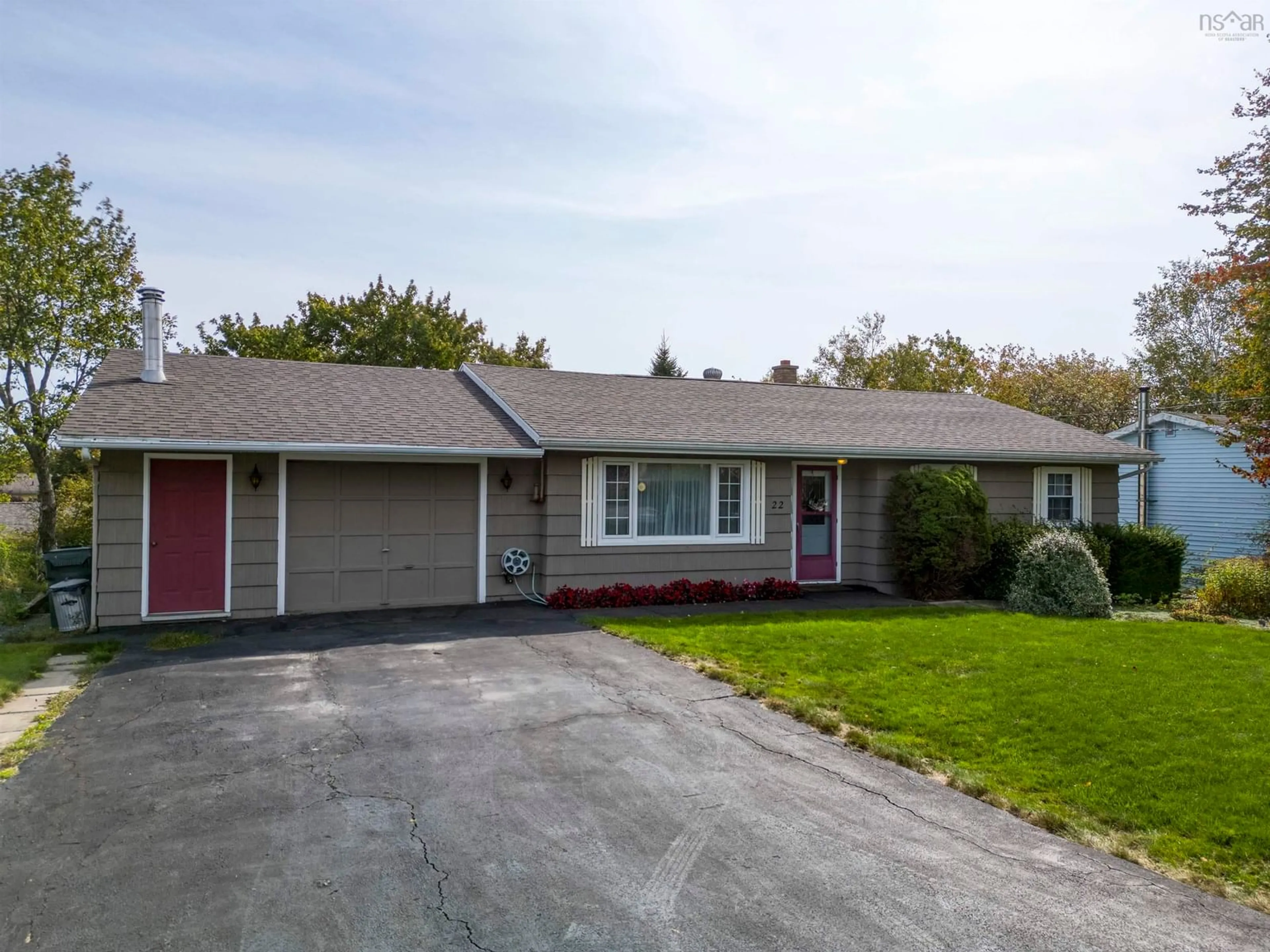 Home with vinyl exterior material, street for 22 Maple Dr, Timberlea Nova Scotia B3T 1C2