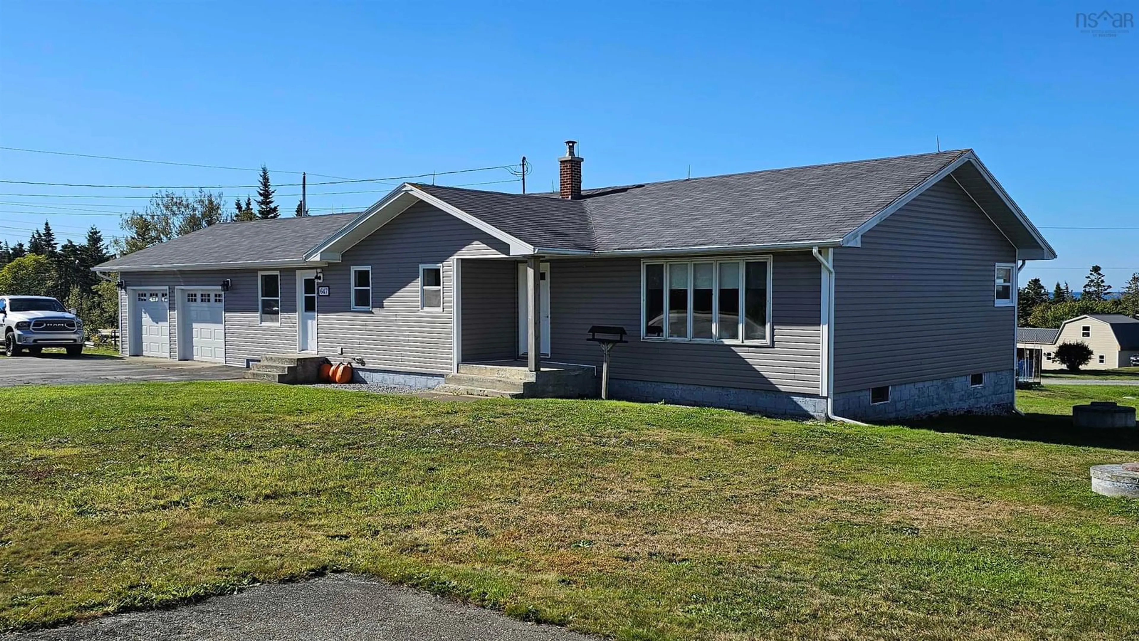 Home with vinyl exterior material, street for 647 Bear Point Rd, Bear Point Nova Scotia B0W 3B0