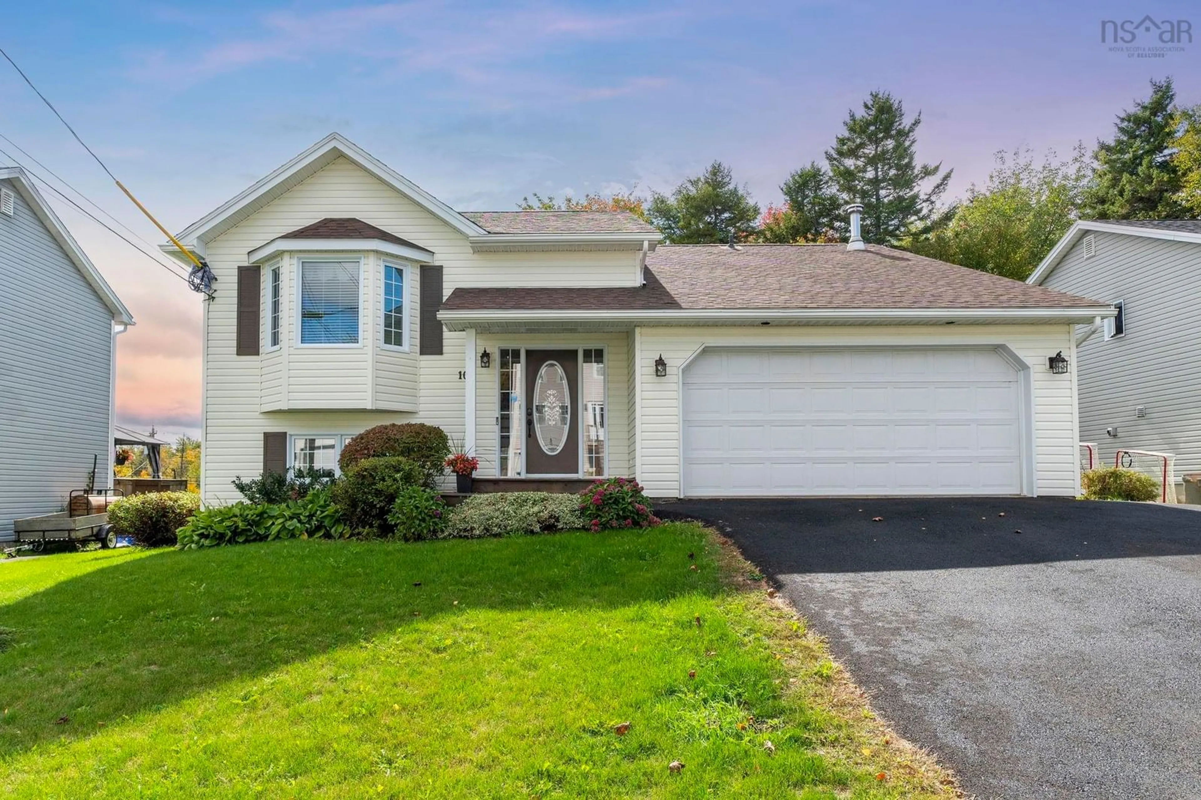 Home with vinyl exterior material, street for 10 Tenon Dr, Lower Sackville Nova Scotia B4E 3J5