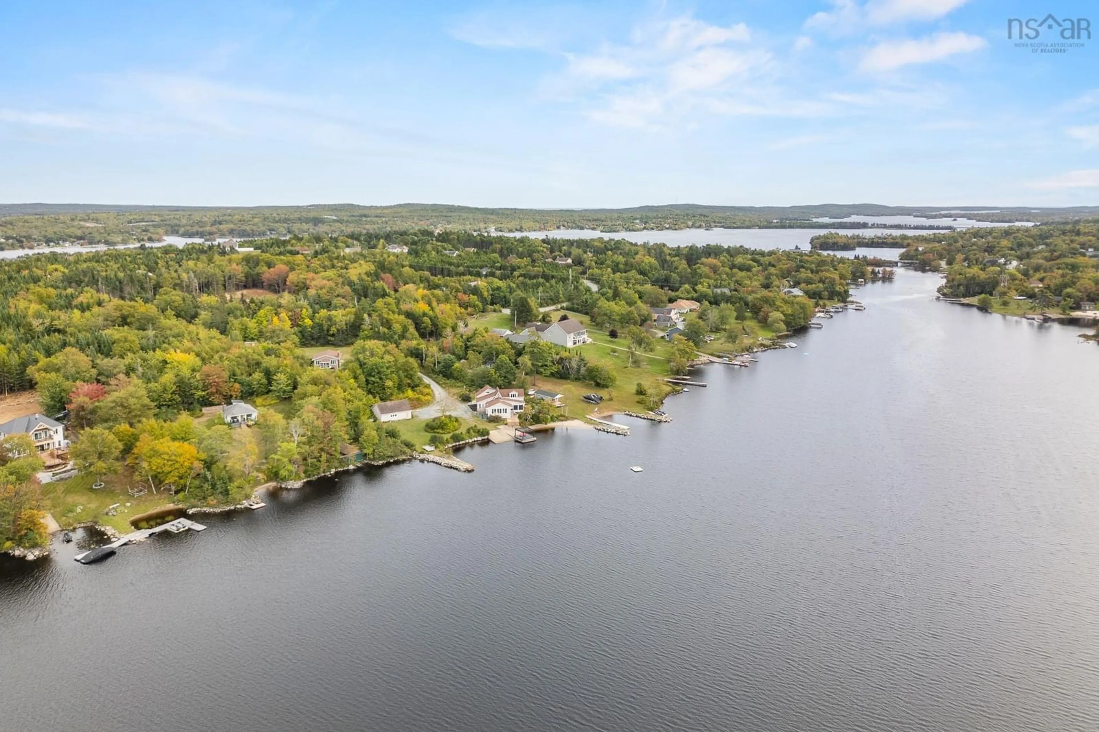 A pic from outside/outdoor area/front of a property/back of a property/a pic from drone, water/lake/river/ocean view for 110 Whisper Ridge, Porters Lake Nova Scotia B3E 1J6