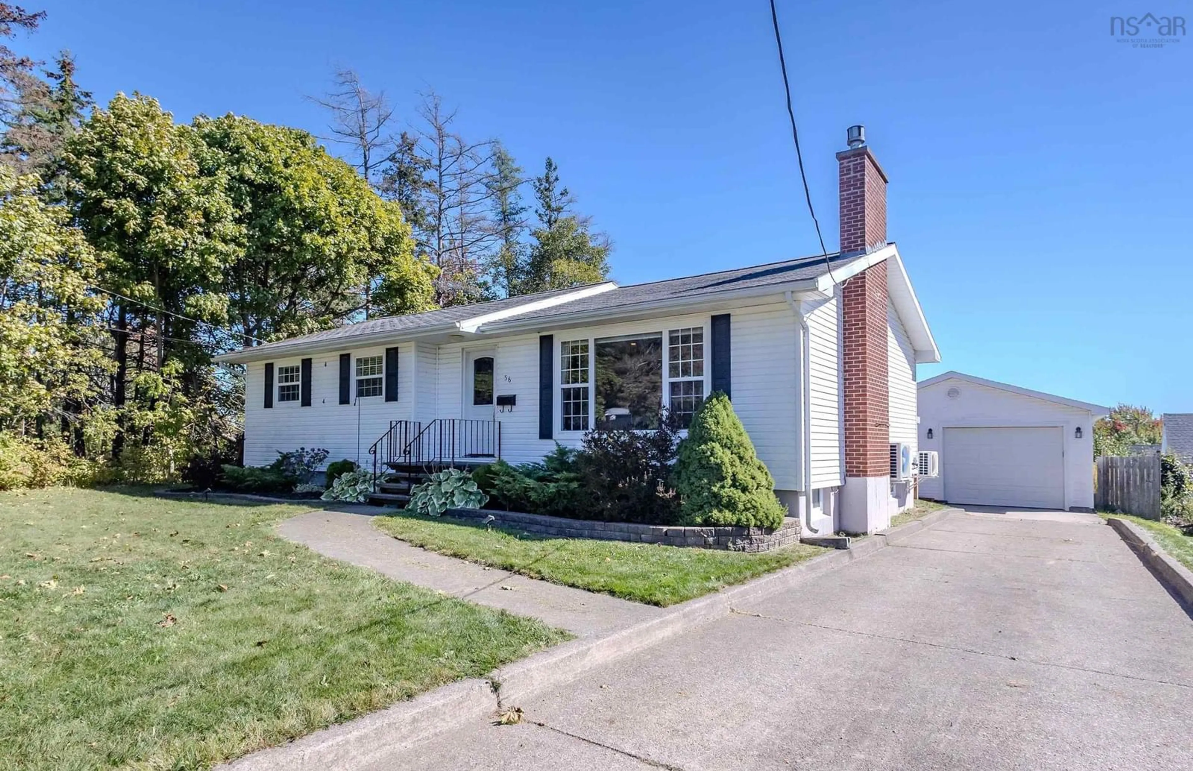 Home with vinyl exterior material, street for 56 Kelmere Dr, Sydney Nova Scotia B1R 1P8