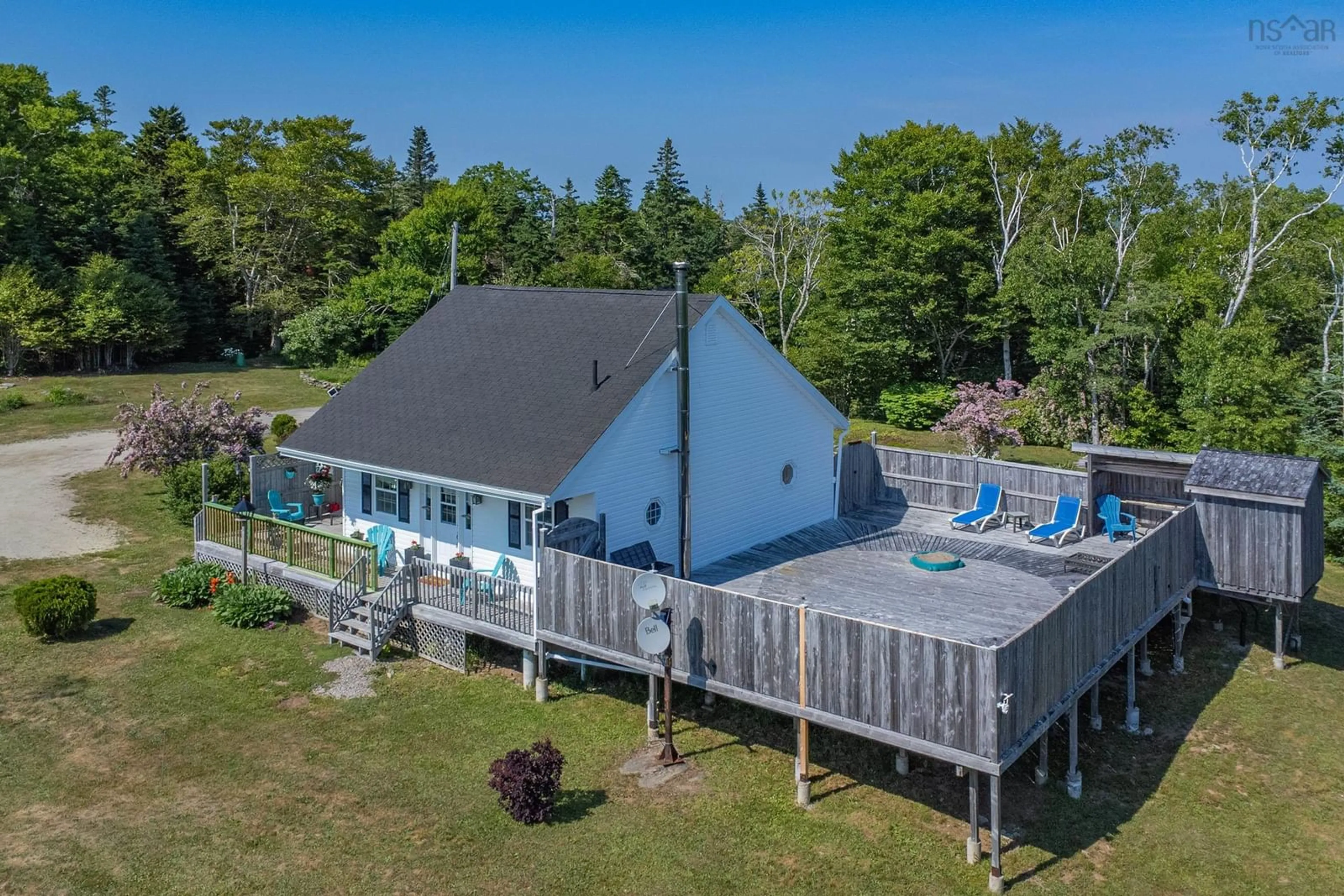 A pic from outside/outdoor area/front of a property/back of a property/a pic from drone, water/lake/river/ocean view for 6451 Highway 3, Eel Brook Nova Scotia B0W 2X0