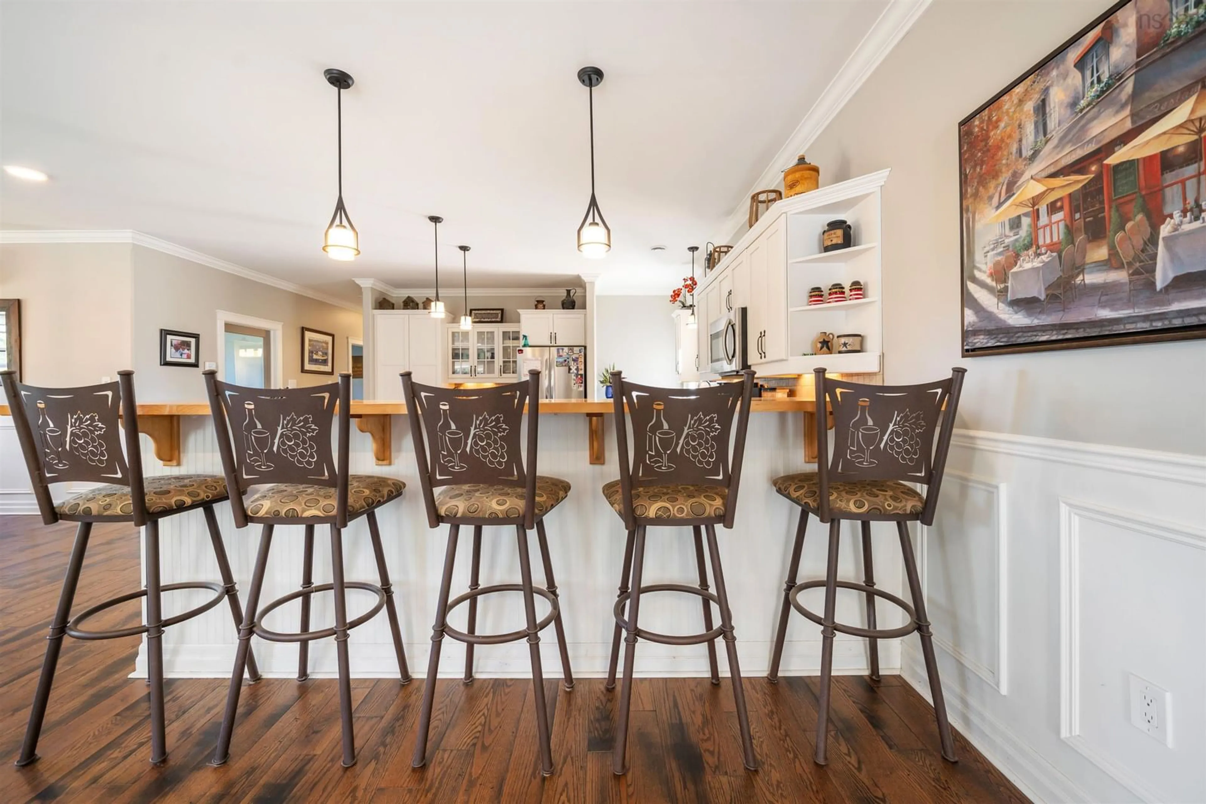 Open concept kitchen, wood/laminate floor for 206 Shore Rd, Merigomish Nova Scotia B0K 1G0