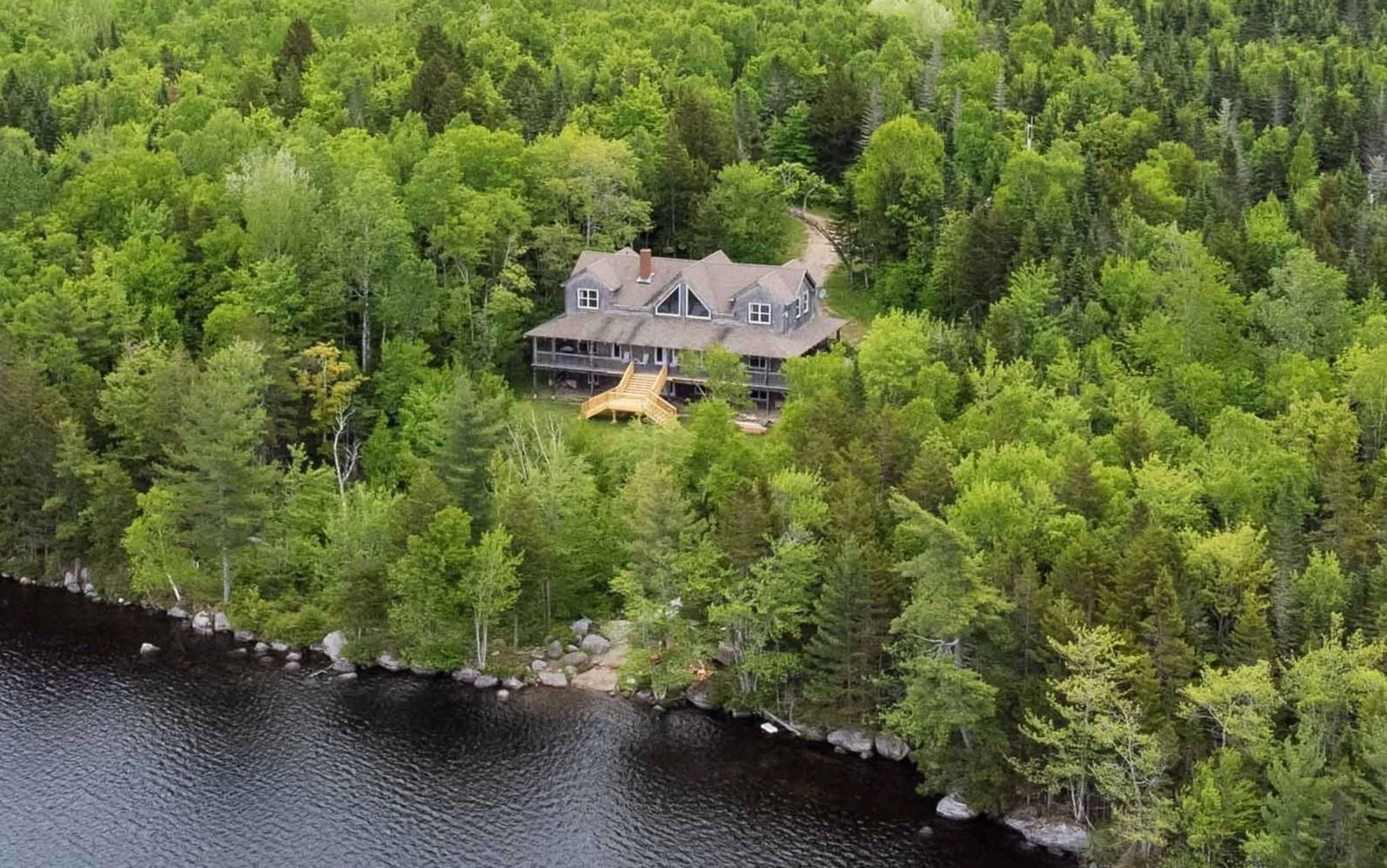 A pic from outside/outdoor area/front of a property/back of a property/a pic from drone, water/lake/river/ocean view for 591 Boscobel Rd, New Russell Nova Scotia B0J 2M0