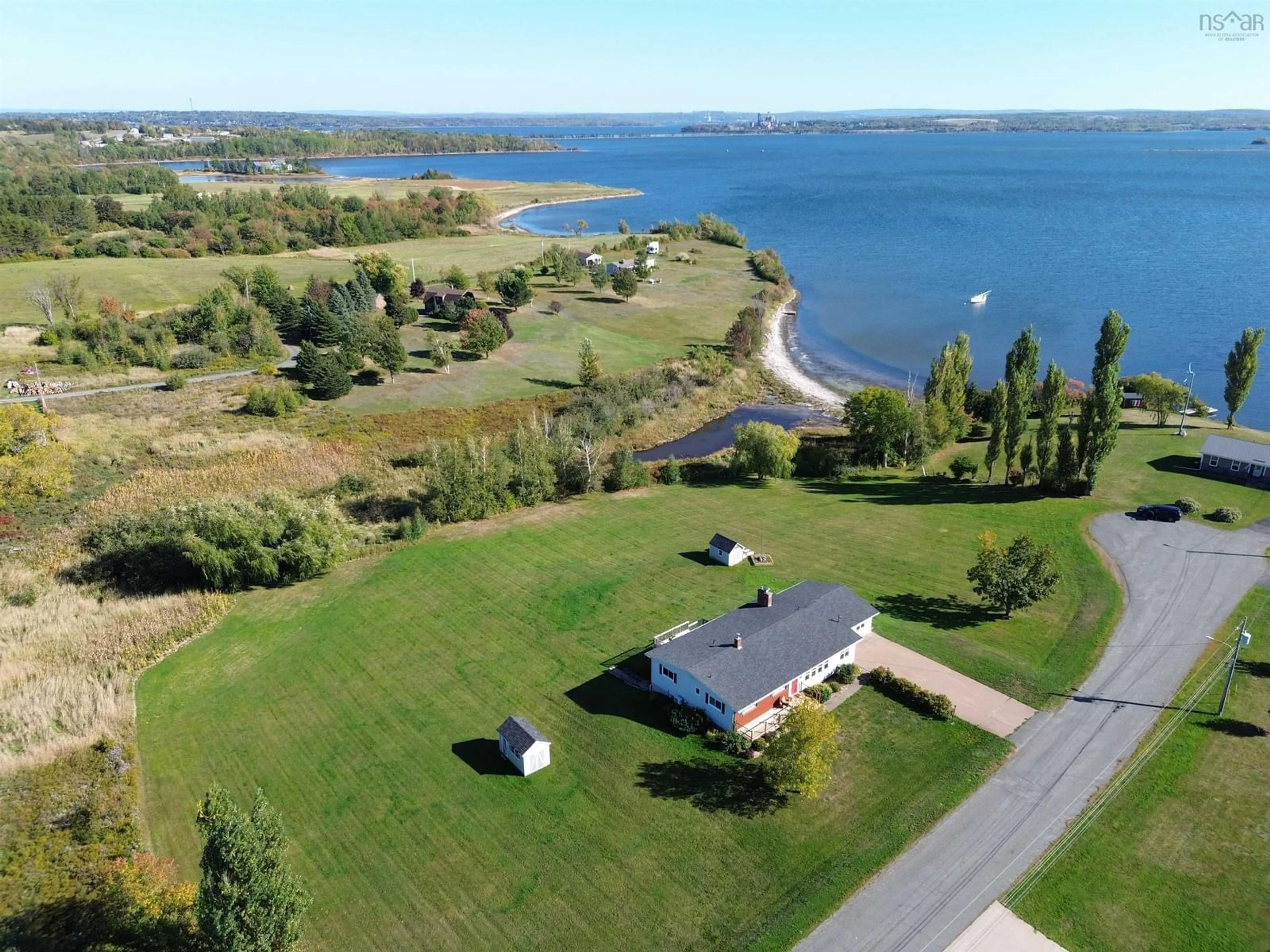 A pic from outside/outdoor area/front of a property/back of a property/a pic from drone, water/lake/river/ocean view for 12 Lake Shore Dr, Lyons Brook Nova Scotia B0K 1H0