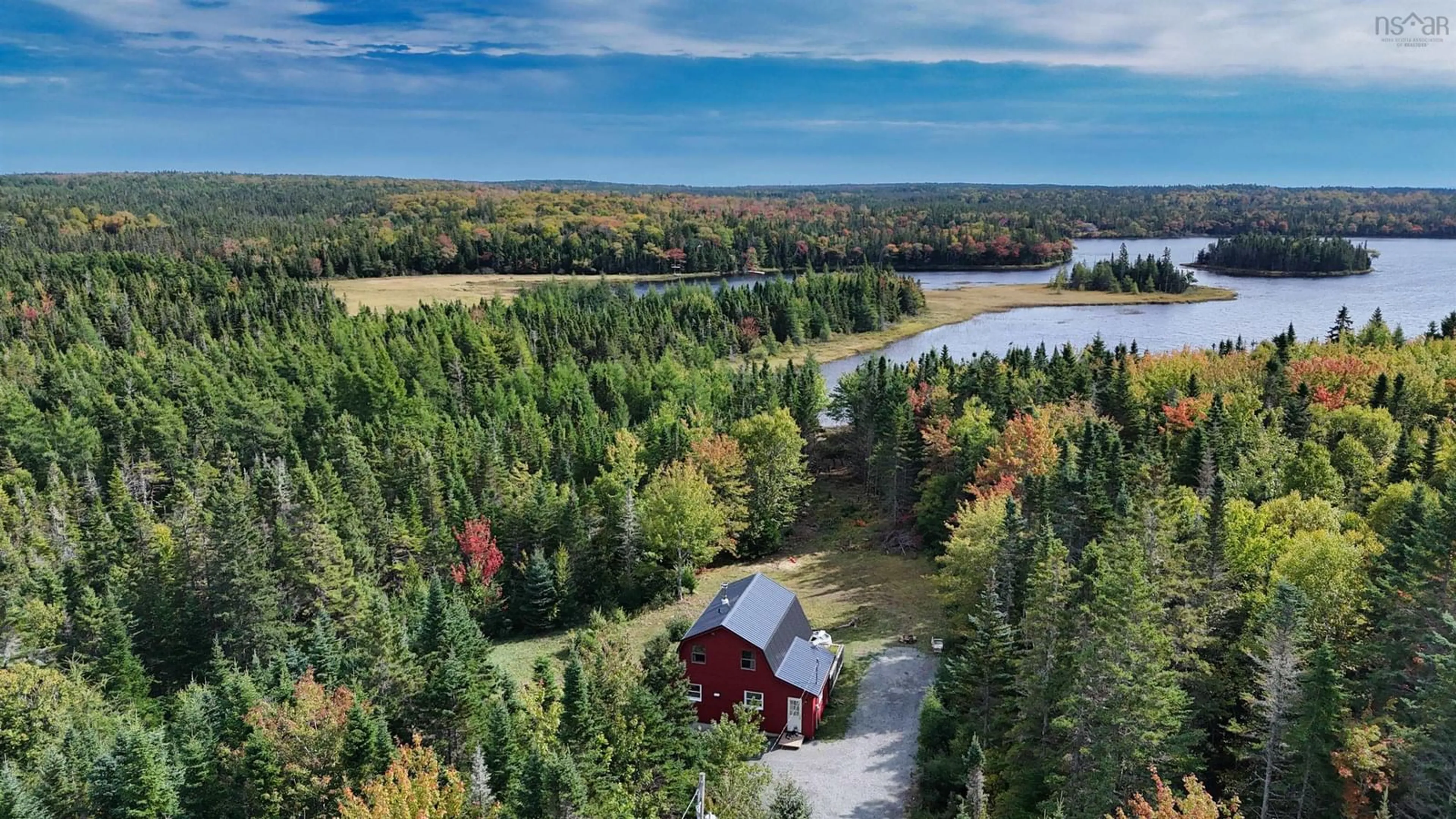 A pic from outside/outdoor area/front of a property/back of a property/a pic from drone, water/lake/river/ocean view for 165 Holgers Lane, Cleveland Nova Scotia B0E 1J0