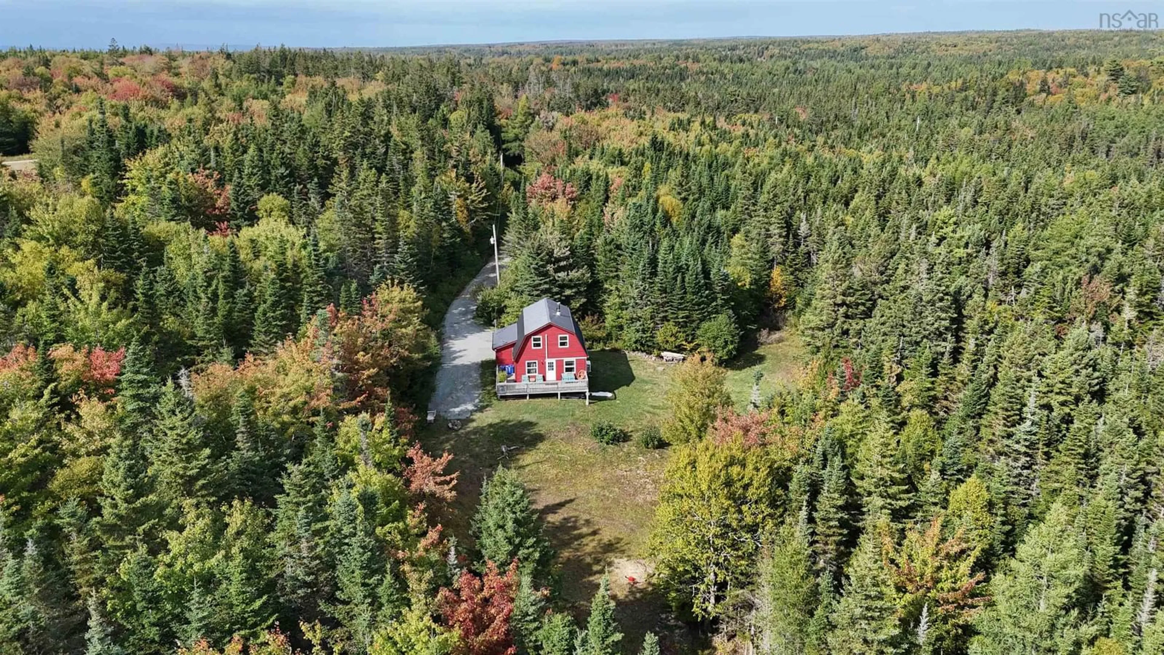 A pic from outside/outdoor area/front of a property/back of a property/a pic from drone, forest/trees view for 165 Holgers Lane, Cleveland Nova Scotia B0E 1J0