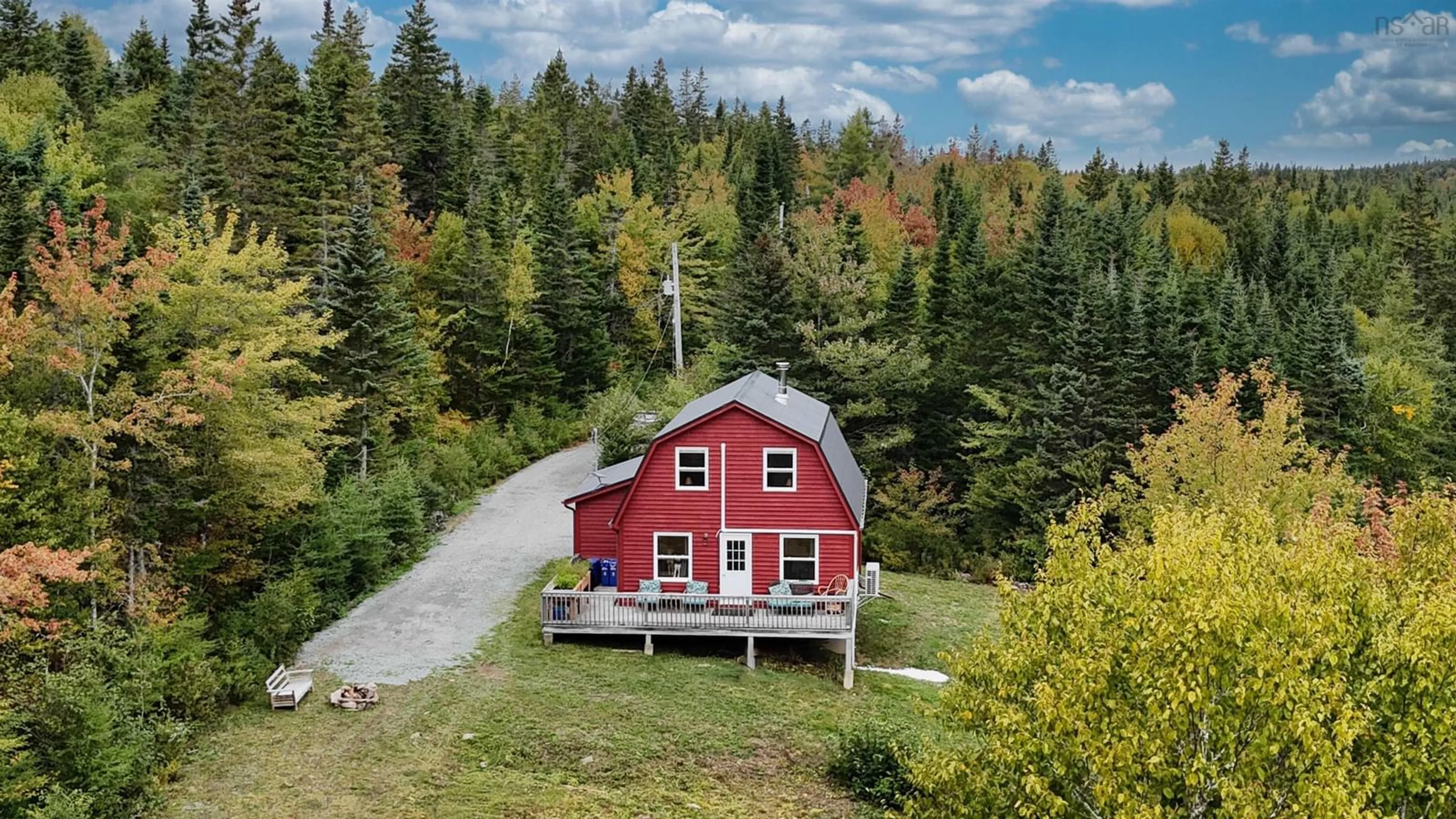A pic from outside/outdoor area/front of a property/back of a property/a pic from drone, forest/trees view for 165 Holgers Lane, Cleveland Nova Scotia B0E 1J0